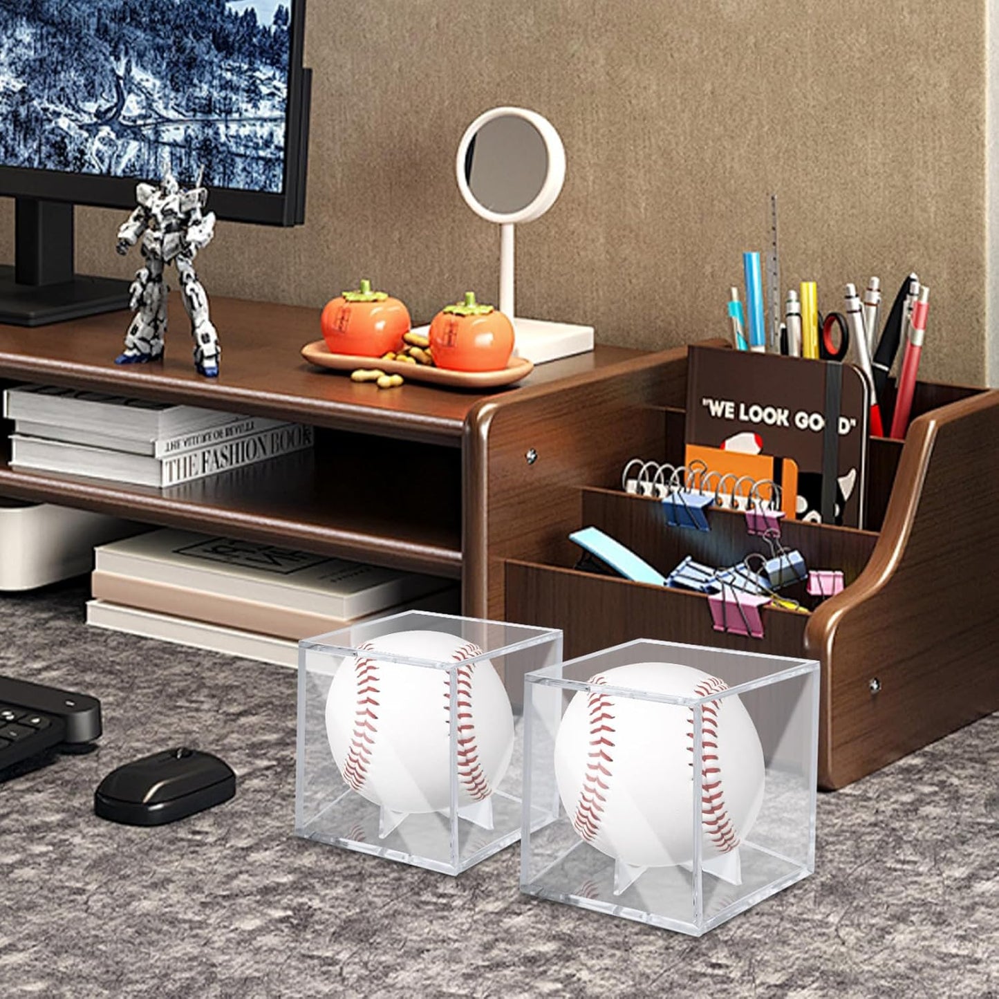 STARVAST 18 Pack Baseball Display Case, UV Protected Square Ball Holder, Clear Acrylic Display Case for Autographed Baseball and Golf Ball, Official Size Box