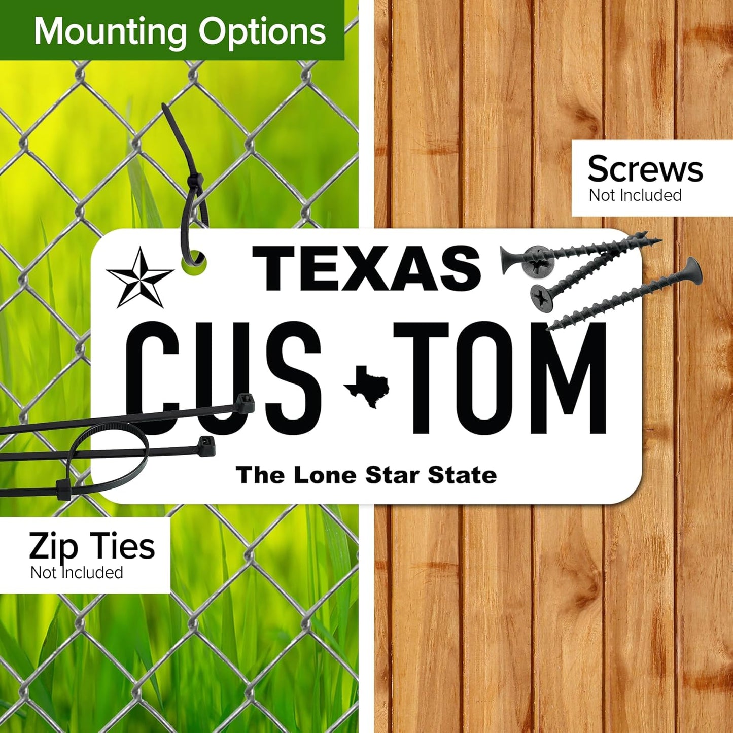 Mini License Plates, Personalized License Plates, Custom for Car, Bikes, ATV, Kids Car, Golf Cart, Jeep, 2x4 Inch, Rust-Free Fade Resistant Aluminum, USA Made by My Sign Center (Texas)