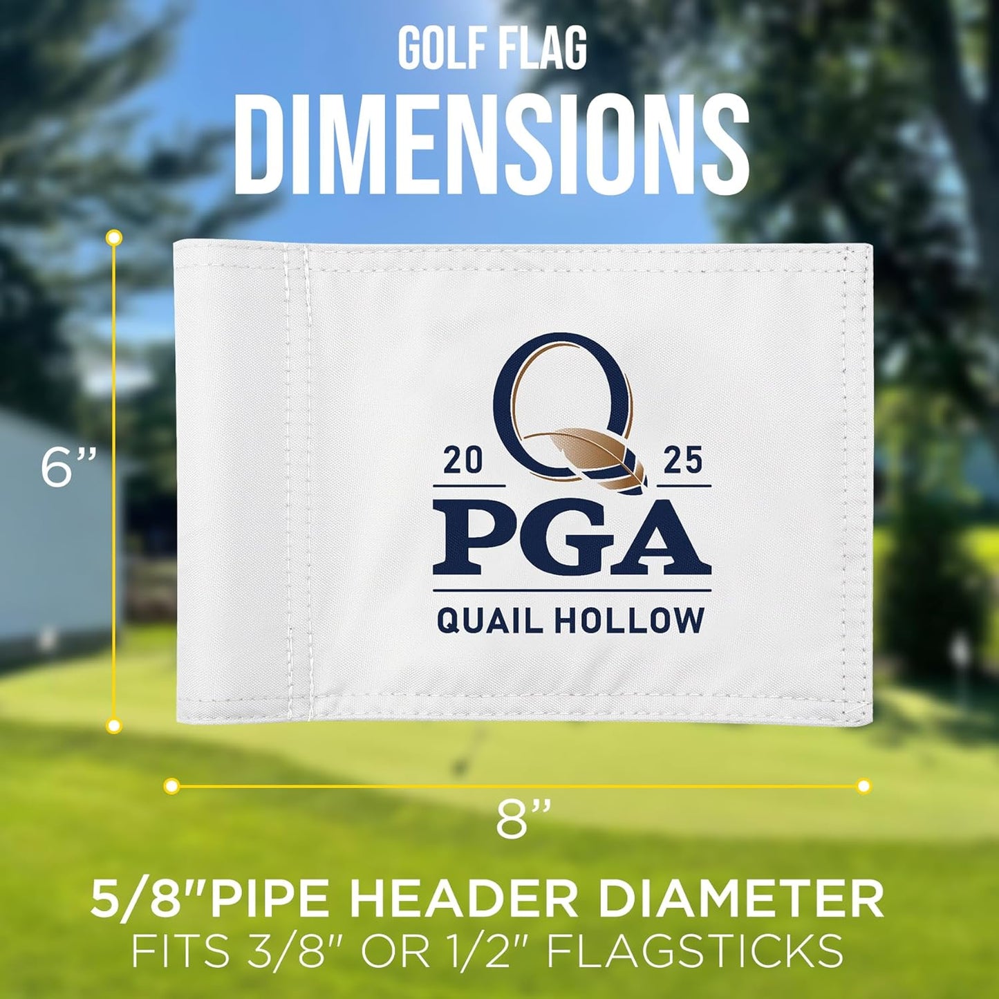 2025 Themed Mini Golf Flag, 8x6 Inch, Double-Sided Silk-Printed, Durable 420D Nylon, Ideal for Backyard Practice Putting Green