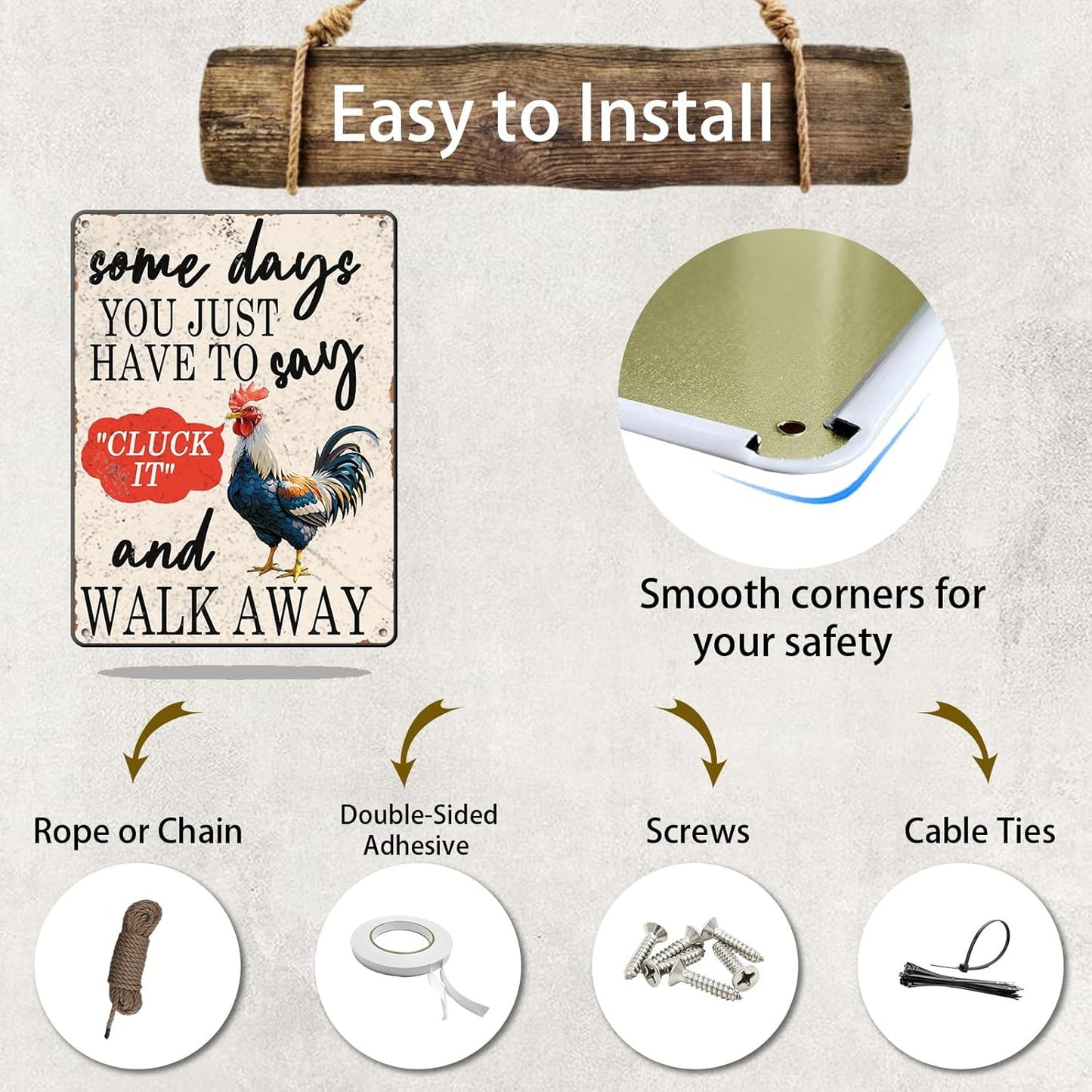 Chicken Rules Metal Tin Sign Chicken Coop Rules Iron Sign Home Decor Garage Bar Restaurant Wall Decor 12x16 Inch Funny Farm Plaque