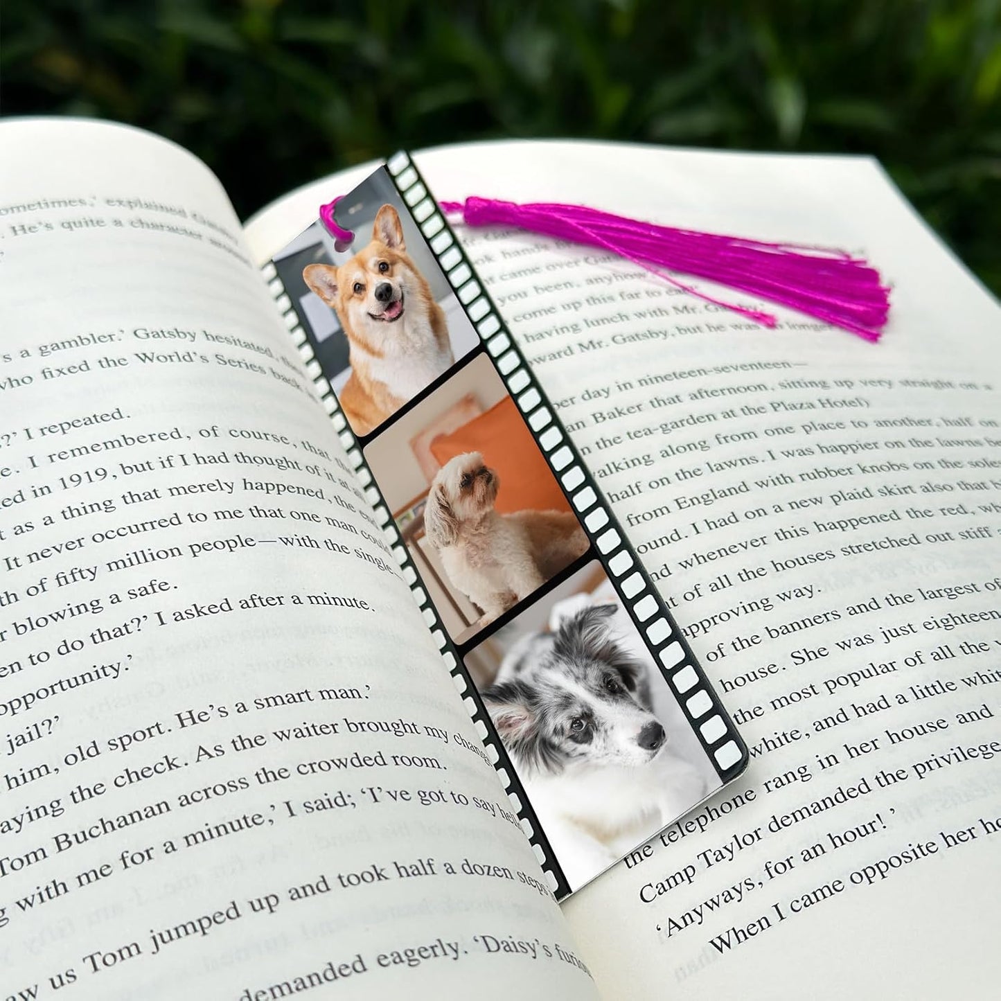 Custom Metal Bookmark with Tassels Personalized Photo and Text Bookmarks for Book Lovers Women Men Kid Adult