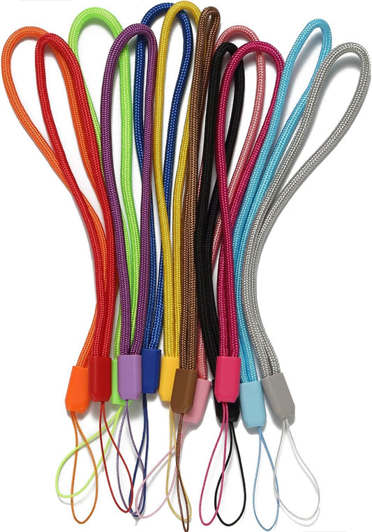 AMUU 12 Pack Wrist Lanyards Short Colorfull Hand Wrist Lightweight Lanyard Strap String for USB Keys Keychain Assorted Colors