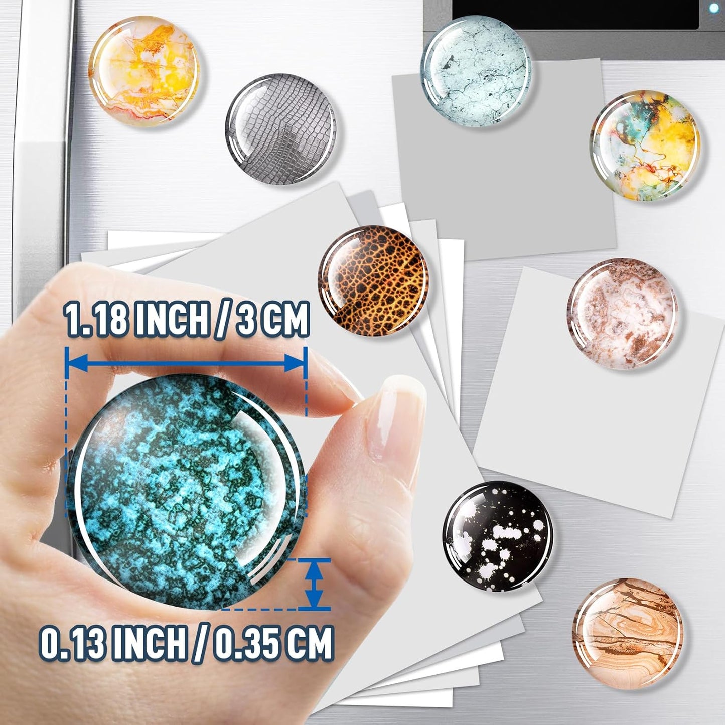 FINDMAG 12 Pcs Refrigerator Magnets Decorative, Small Cute Magnets, Strong Fridge Magnets Sticker, Dry Erase Board Magnet for Classroom, Kitchen, Cabinet, Gift