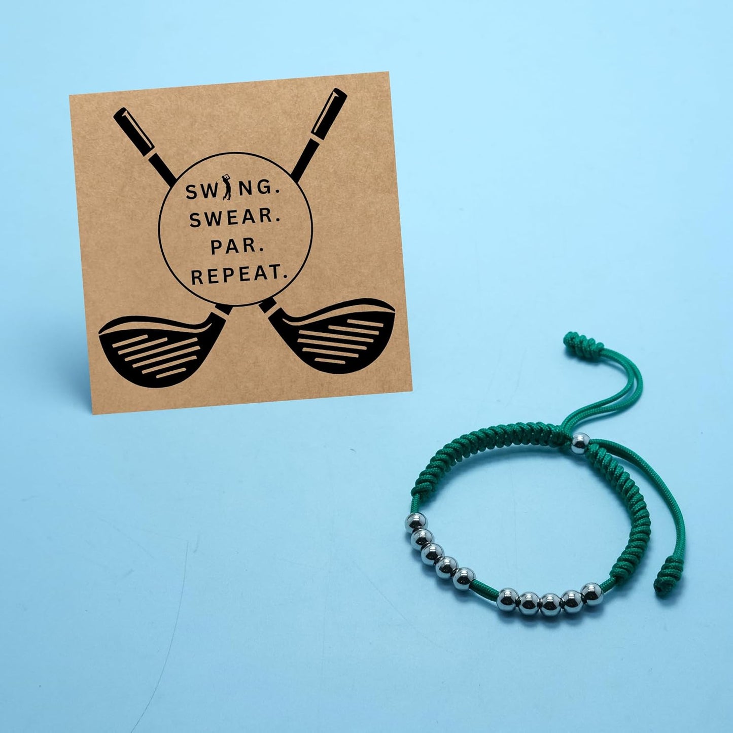 LAMIBEE Premium Golf Stainless Steel 10 Bead Score Counter Bracelet, Golf Stroke Count Bracelet, Resizable Easy Adjust Golf Round Scoring Tracker, Durable Stylish Golf Accessory