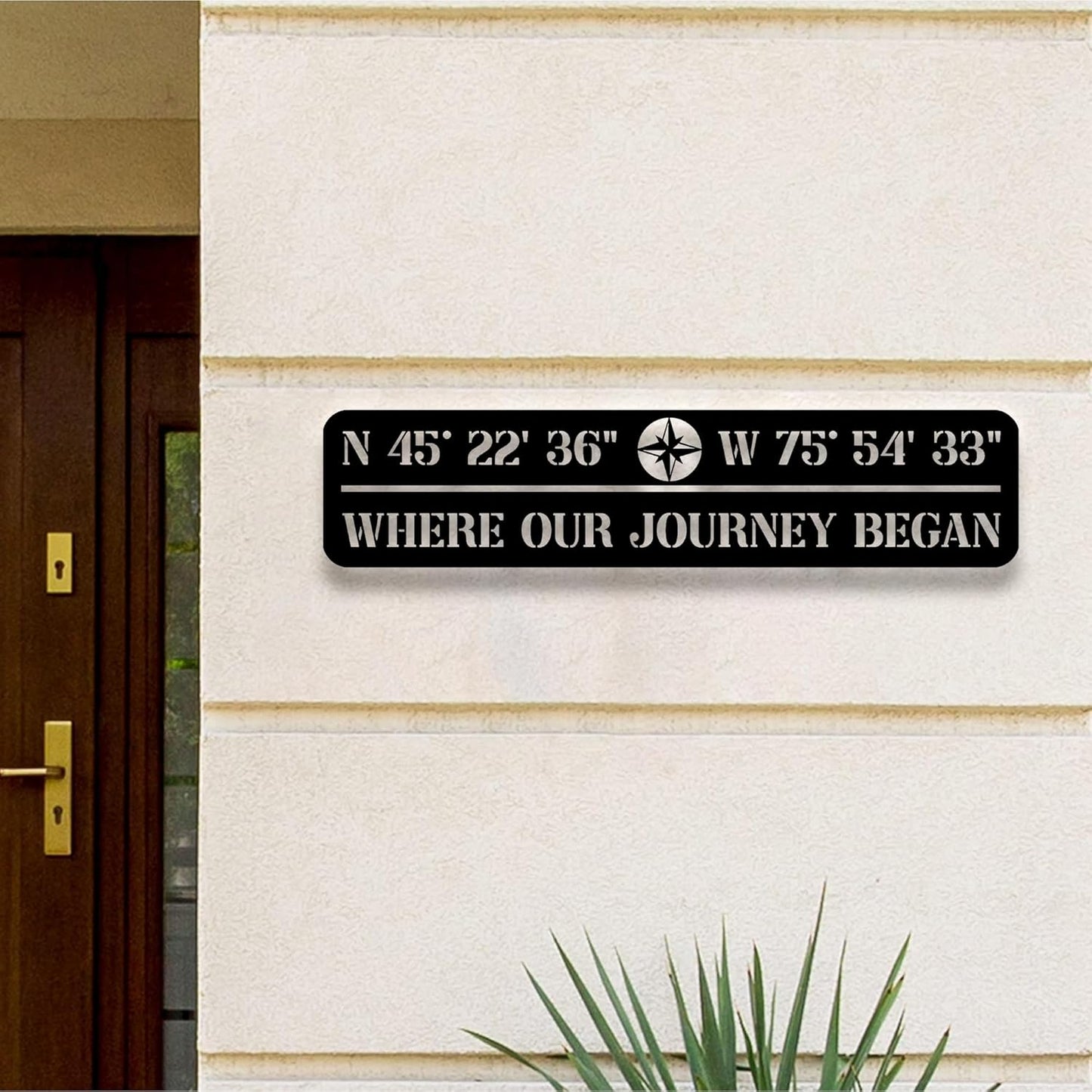 Custom GPS Coordinates Metal Wall with Light, Latitude Longitude Sign, Coordinate Sign, Coordinates Metal Art,Housewarming Gift, Door Hanger