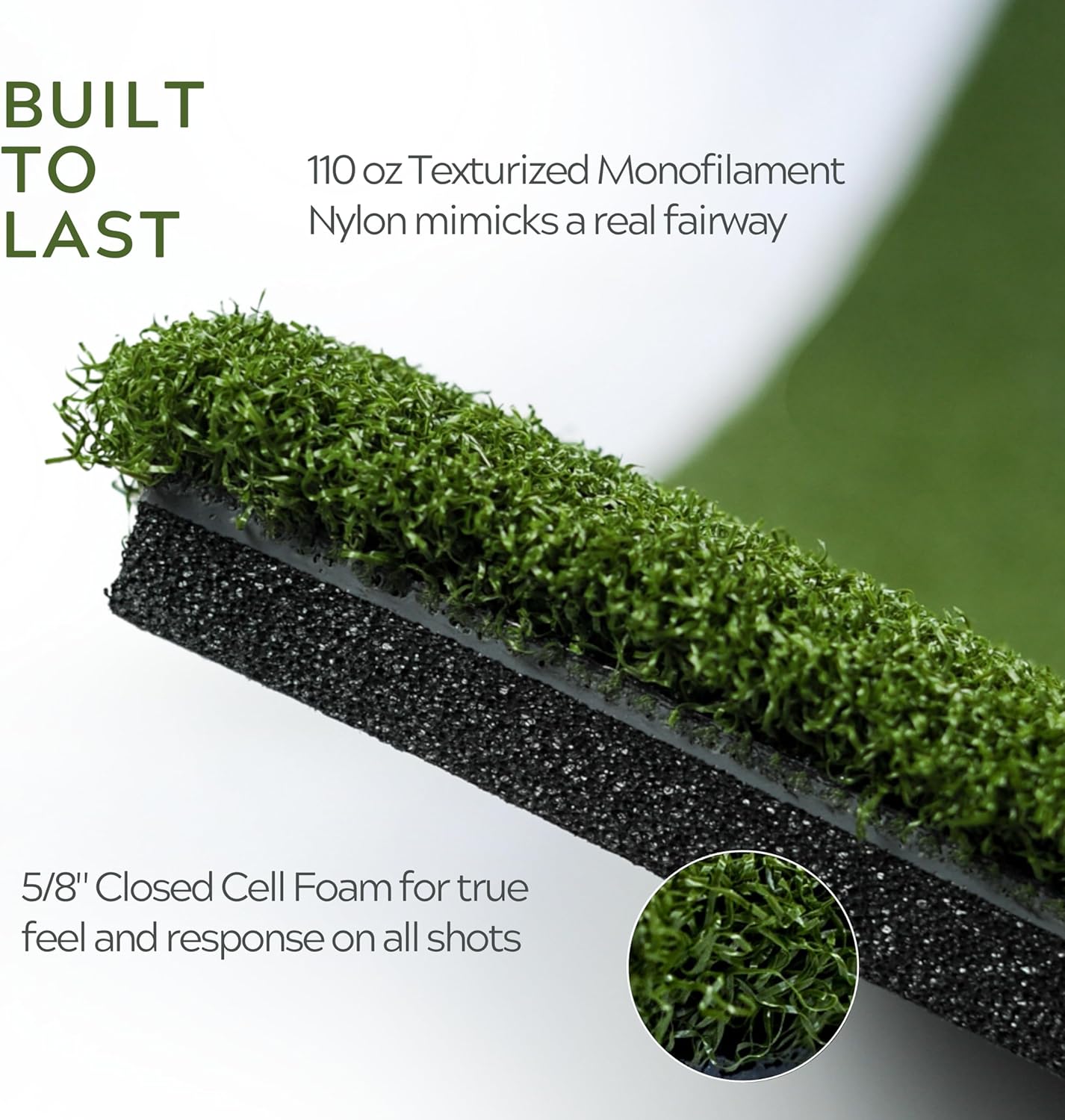 Real Feel Golf Mats The Original Country Club Elite 3'x5' Heavy Duty Commercial Practice Mat. The First Golf Mat That Takes A Real Tee and Lets You Swing Down Through,Simulator,Indoor/Outdoor