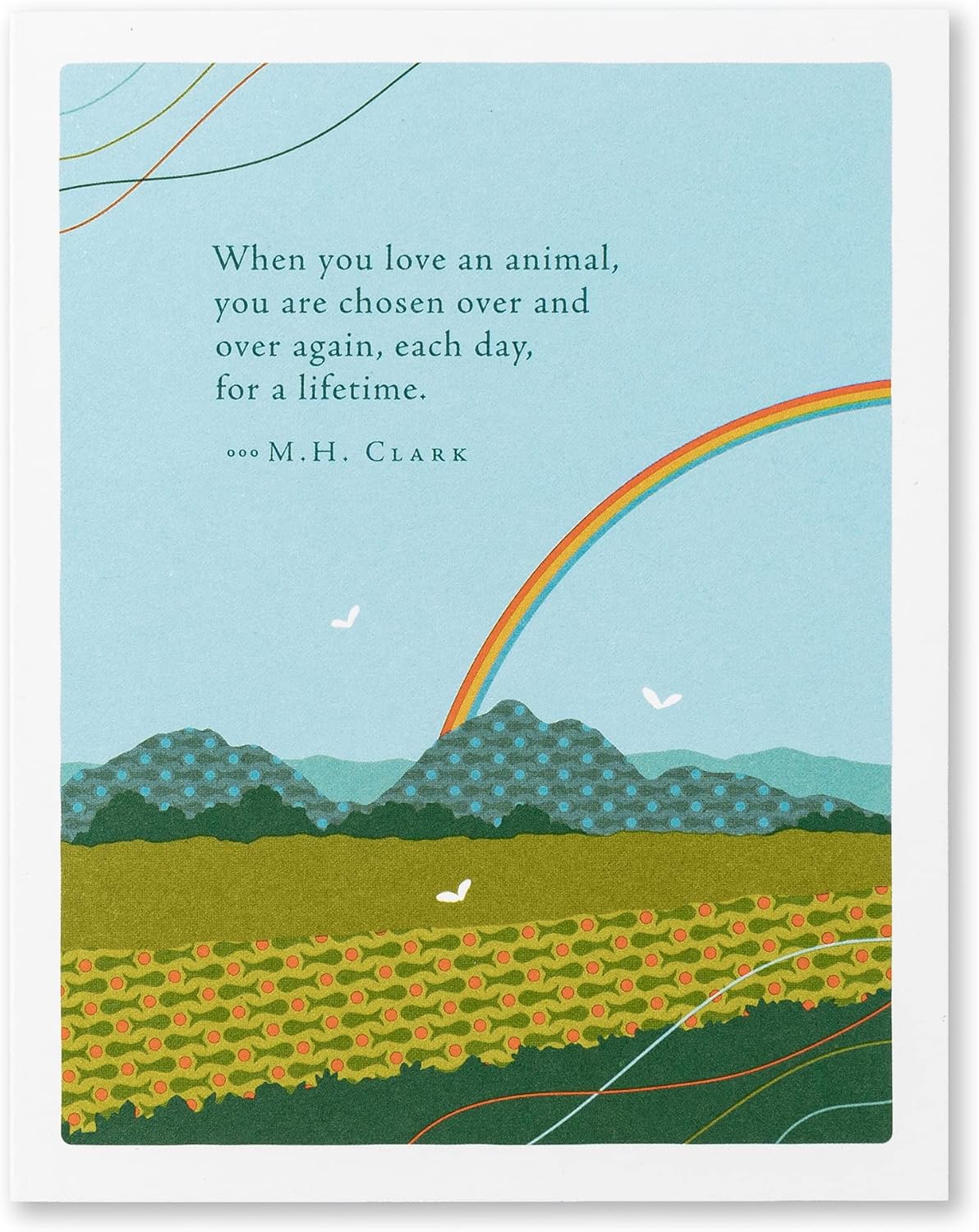 Compendium Positively Green 4-Pack of Pet Sympathy Cards – Assorted (Four Different Designs, One Card Each, with Envelopes)