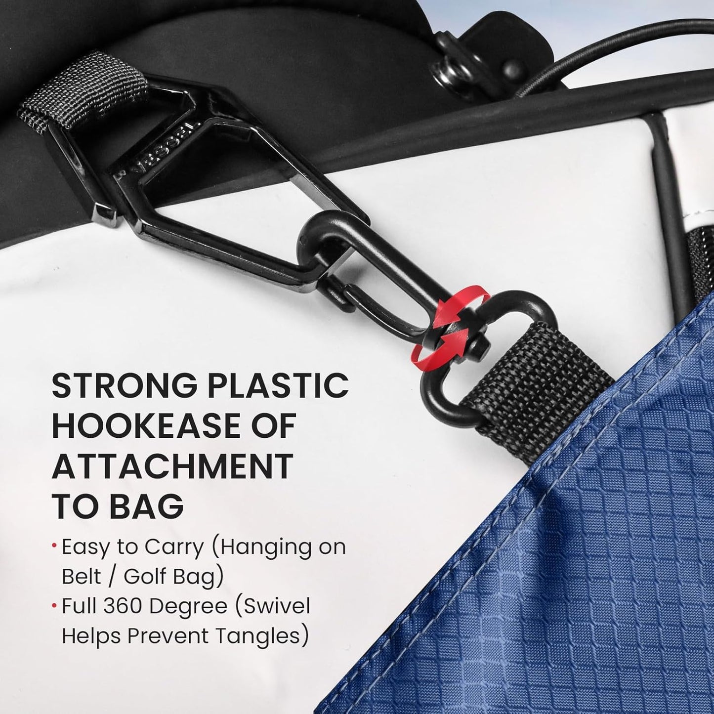 FINGER TEN Golf Pouch Bag for Valuables Tee Color with 4 Golf Pencil Pack, Zippered Pocket Gear Clip Hook to Bag