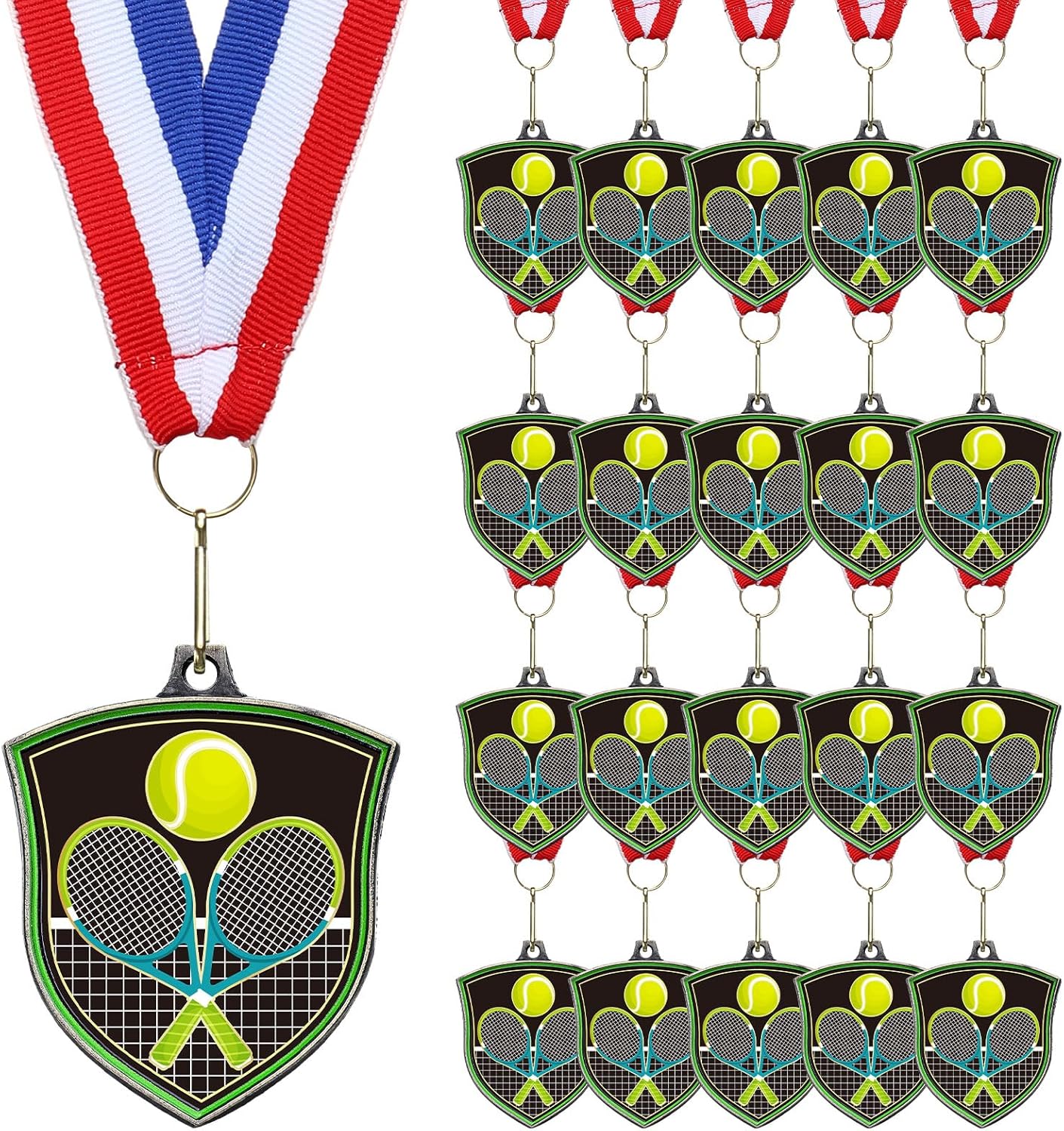 10/20 /30/40 Pcs Award Medals Bulk Sports Medals with Neck Ribbons 2.4 Inch Winner Award Trophy Prize Gift for Sports Themed Party Favors Tournaments School Match