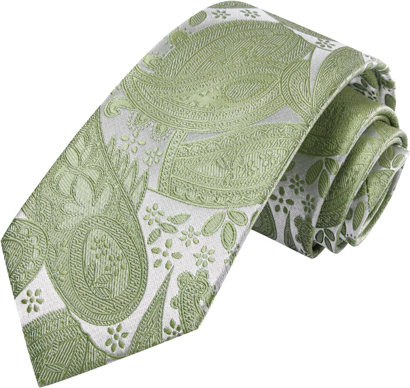 Dubulle Mens Paisley Striped Tie WOVEN Necktie for Men and Handkerchief Cufflinks Set Wedding Formal Business