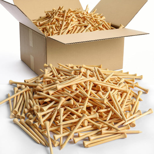 FINGER TEN Bamboo Golf Tees Wood 1 1/2 2 3/4 3 1/4 Inch Wooden Short Long Tee Color Bulk 250/500/1000/2000 Count for Men Women Kids in Red Pink USA Flag