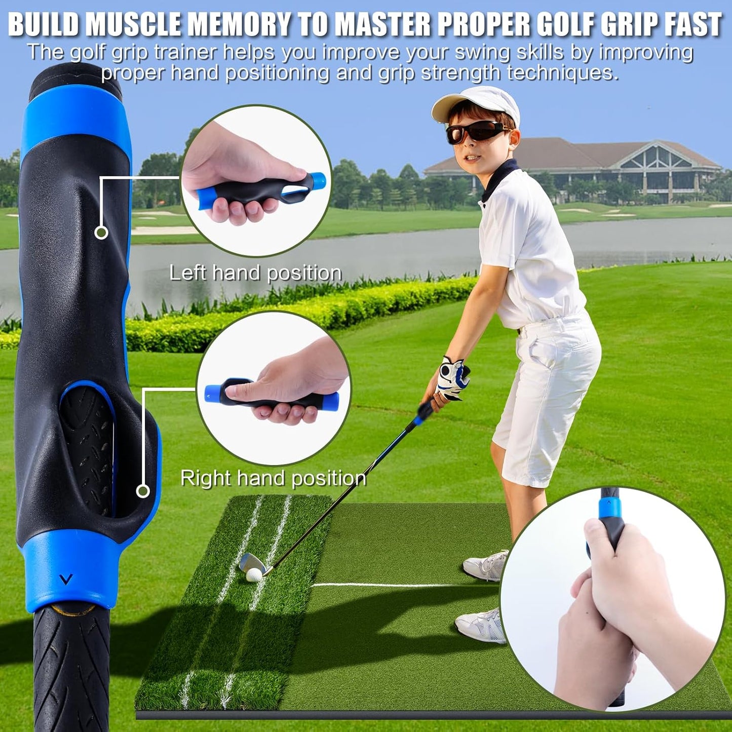 SIOTMERA 23x16IN & 5x4FT Golf Mat, Dual-Turf Golf Hitting Mat with High-Elasticity EVA Anti-Slip Bottom, Anti-Deformation,Reinforced Glue, Ideal for Swing,Chipping Practice,Indoor/Outdoor