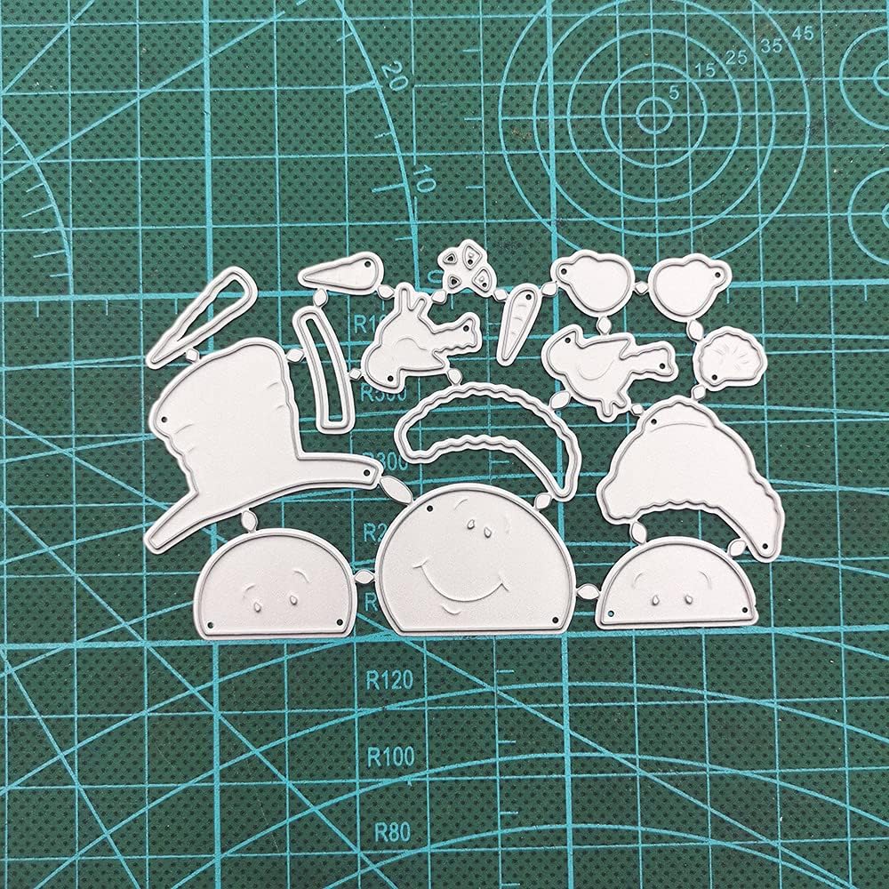 Lapoo Metal Cutting Die for Scrapbooking, 3D Backgrounds Frame New Cutting Dies DIY Album Card Making Decor Paper Metal Die Cuts Party Wedding Decorations (Three Snowmen 3.9 x 2.6 in)