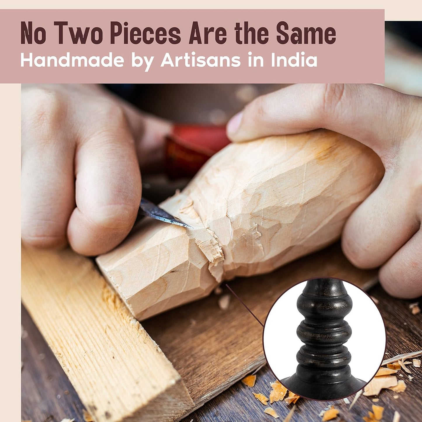 Large Candle Holders for Pillar Candles - Decorative Rustic Centerpiece Pillars Compatible with Battery-Operated Candles - Tall Farmhouse Wooden Candle Holders Pillar - Set of 3