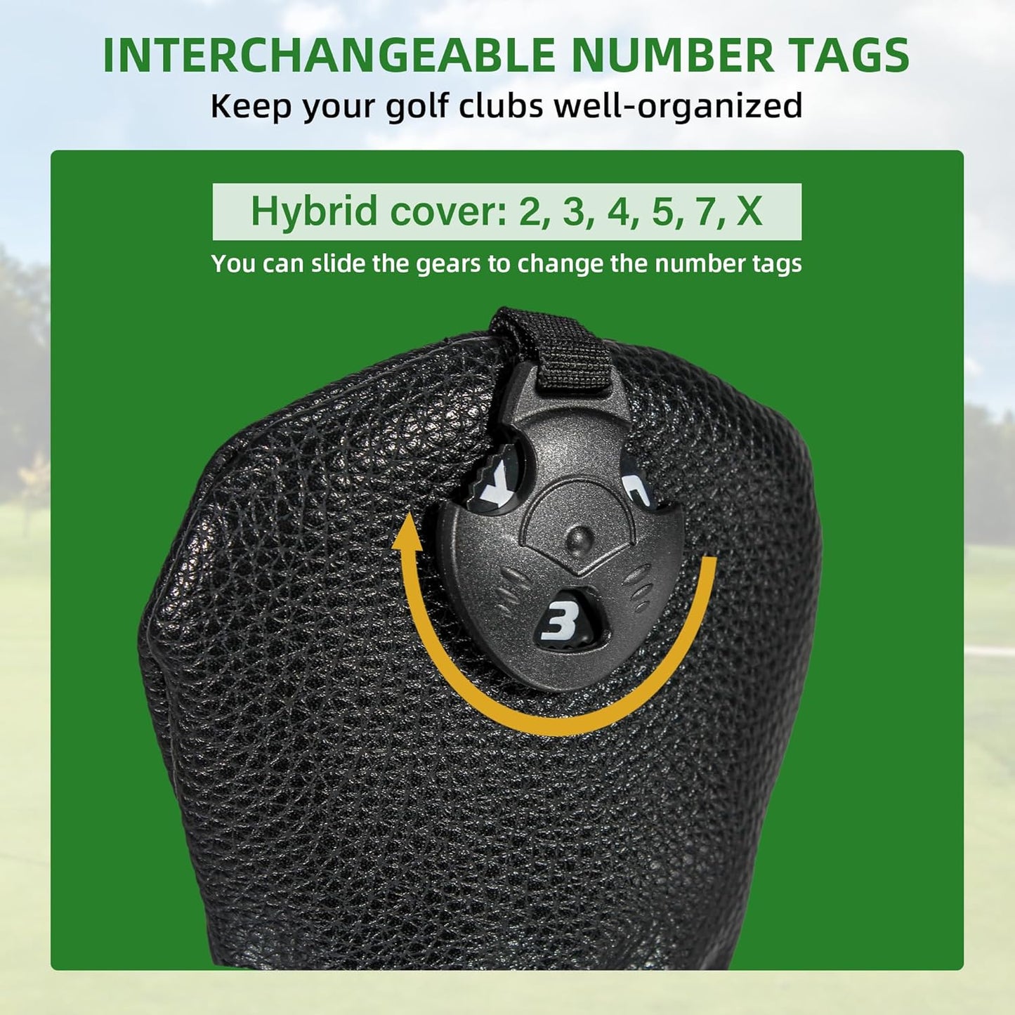 Golf Club Head Covers - 4pcs or 1pc Golf Accessories Club Covers Set for Woods and Driver Fairway Hybrids with Interchangeable Tags