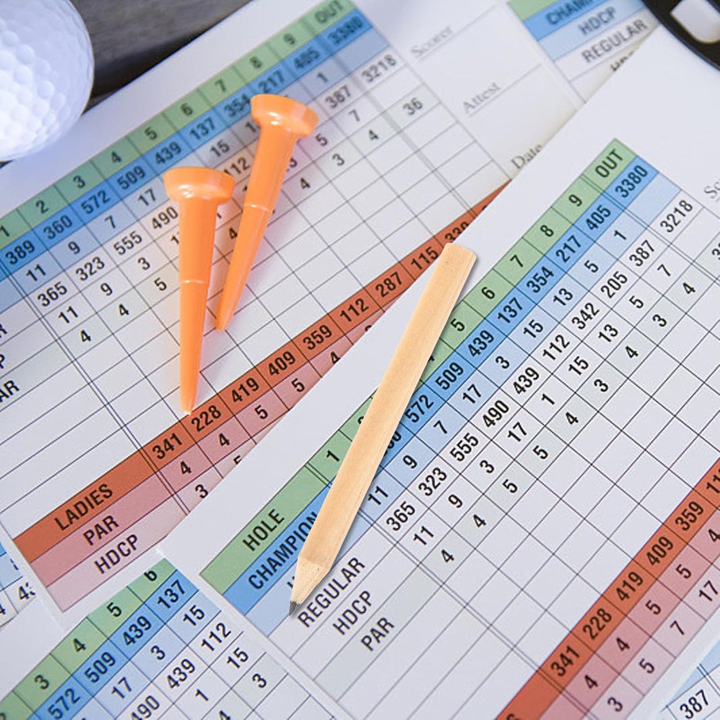 Kisangel 50pcs Golf Pencils Bulk Hb Mini Half Pencils Pre Sharpened Wood Short Pen for Scoring, Writing, School Classroom Office Supplies