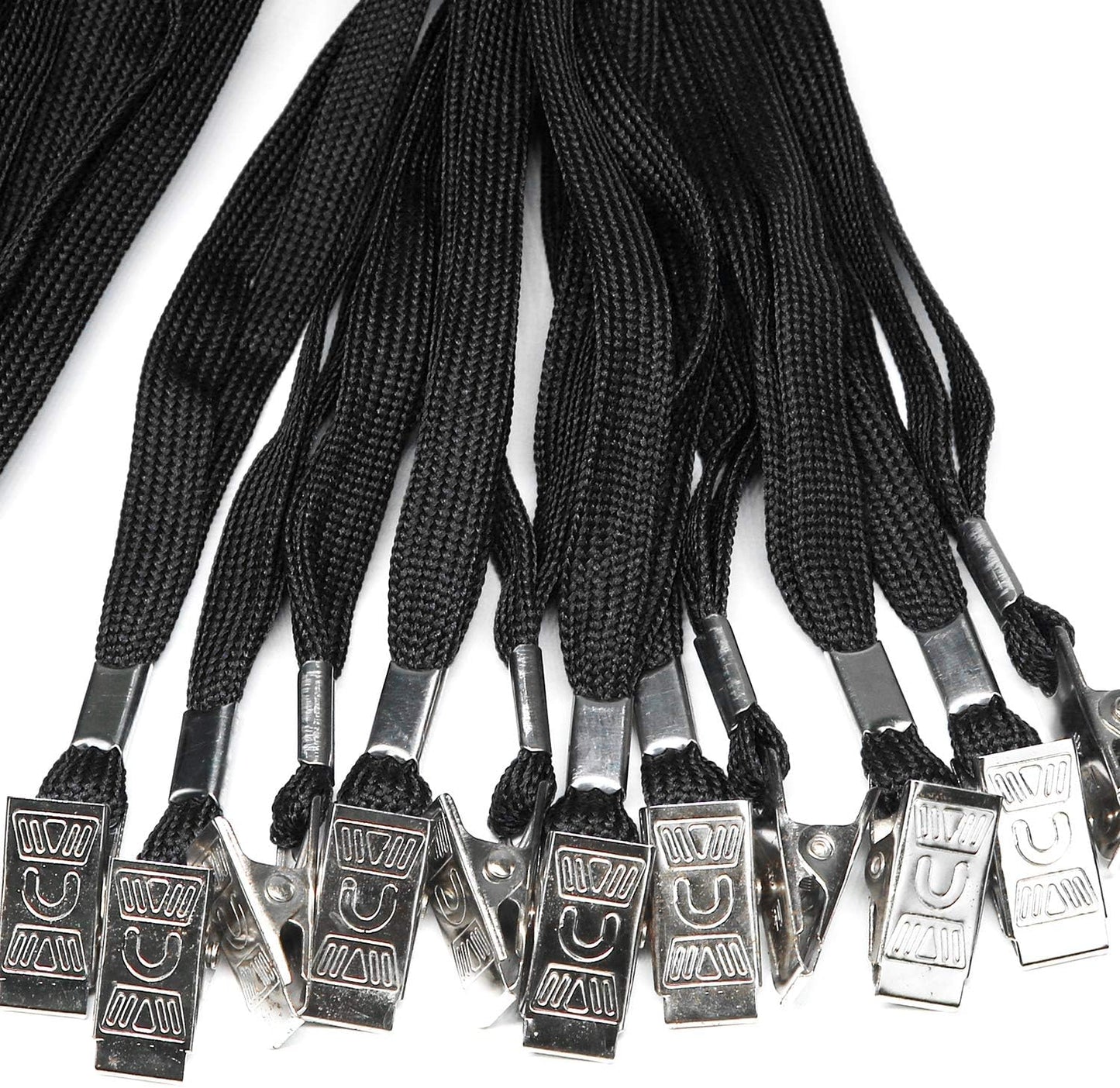 Ollain Badge Lanyards Neck Bulk Cruise Lanyards Black Lanyard with Clip for ID Card Name Tags Badge Holders (Black, 50 Pack)