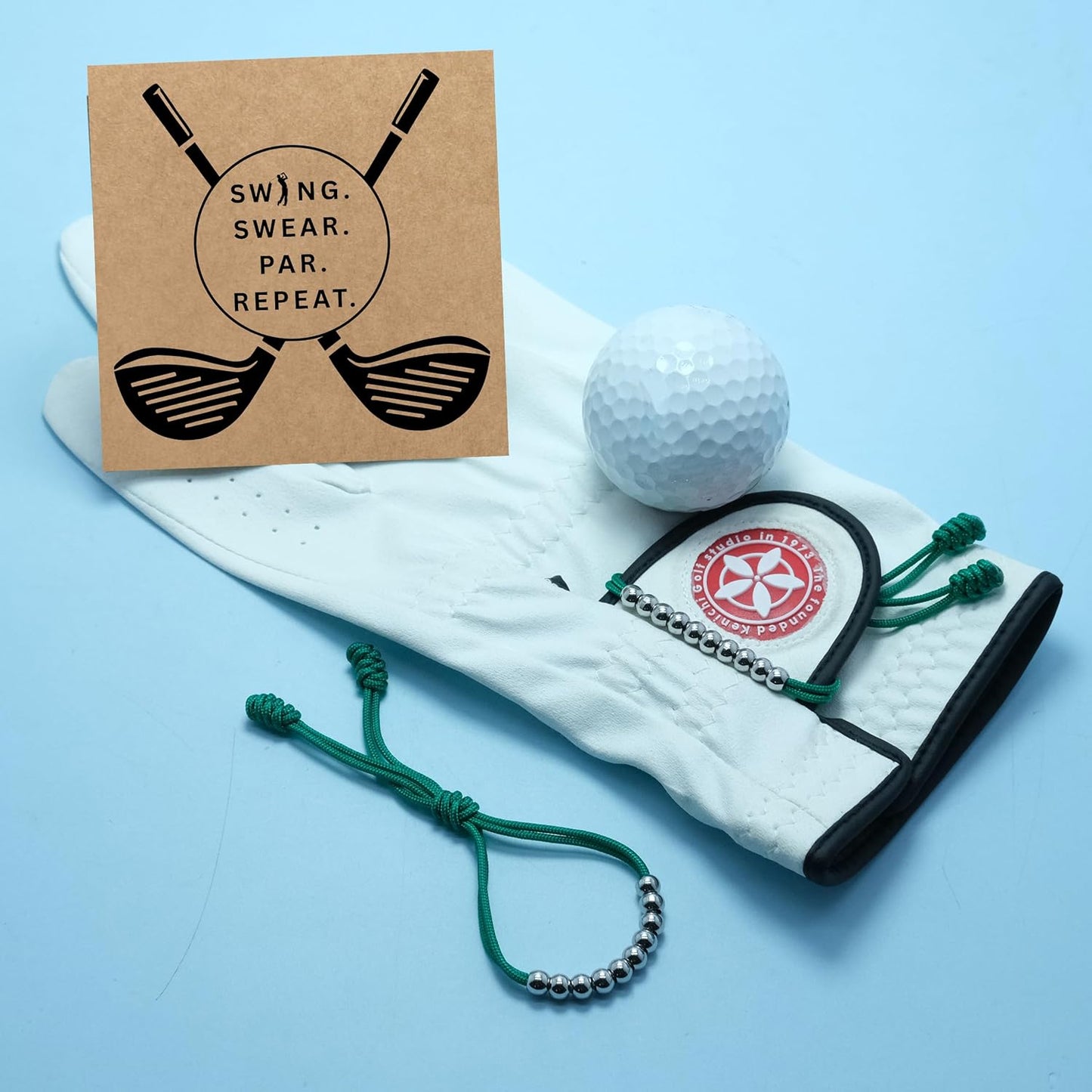 LAMIBEE Pack of 2 Golf Glove Bead Stroke Counter, 10 Stainless Steel Beads Score Counter for Gloves, Stroke Count Resizable Easy to Adjust Golf Round Scoring Tracker Accessory