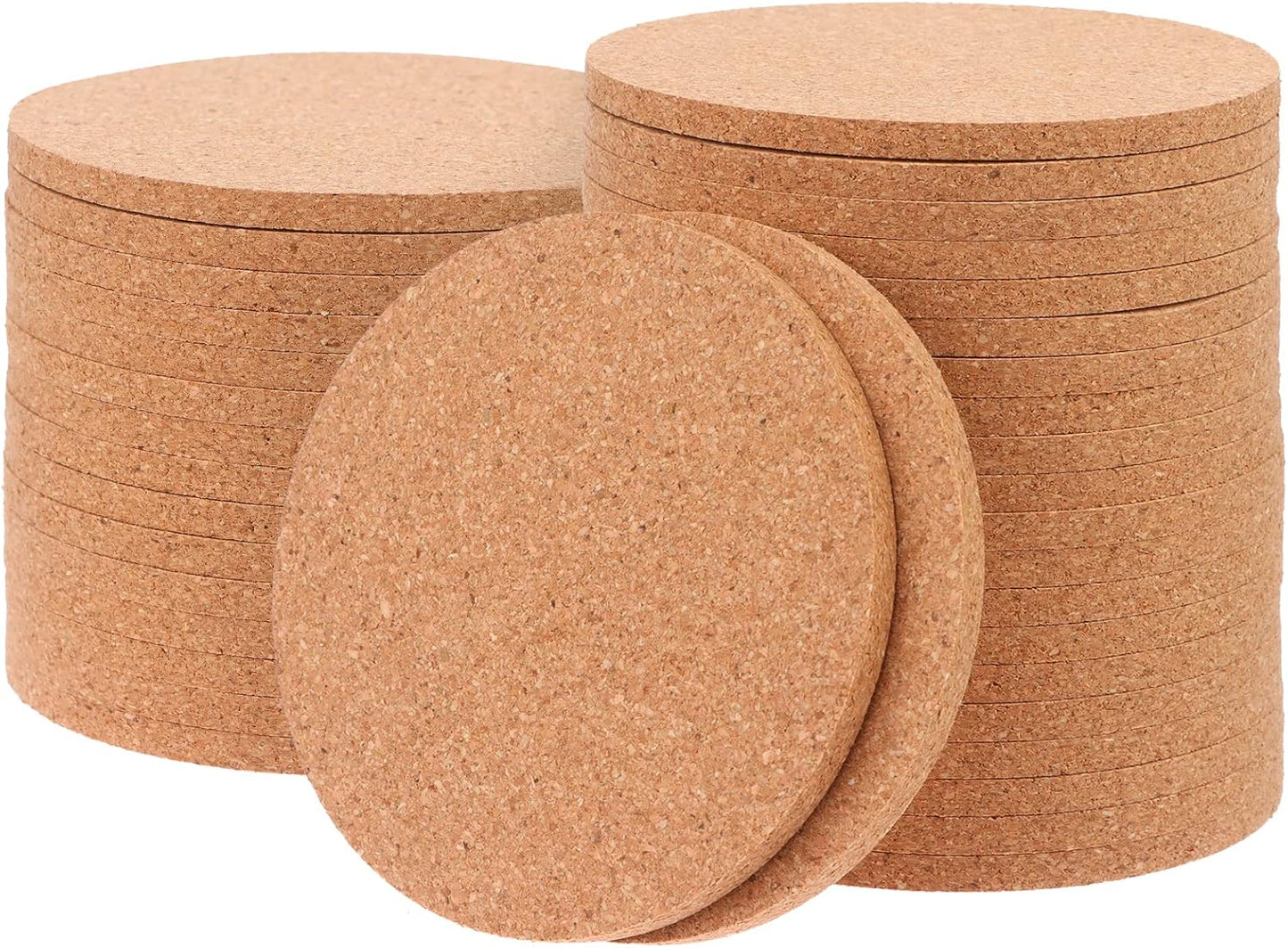 80 PCS Cork Coaster Bulk for Drink Absorbent 4 Inches Tea or Coffee Coaster Set Round Heat Resistant Bar Cup Mat Reusable Table Blank Gift for DIY Craft Holiday Wedding Birthday Party Supply