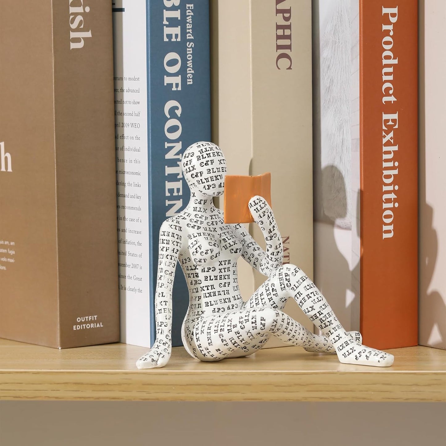 GRAPMKTG Home Decor Pulp Reading Women Thinker Statue Aesthetic Sculpture Room Decor Modern Abstract Decoration on Shelf Table Desk for Living Room Office Bedroom K