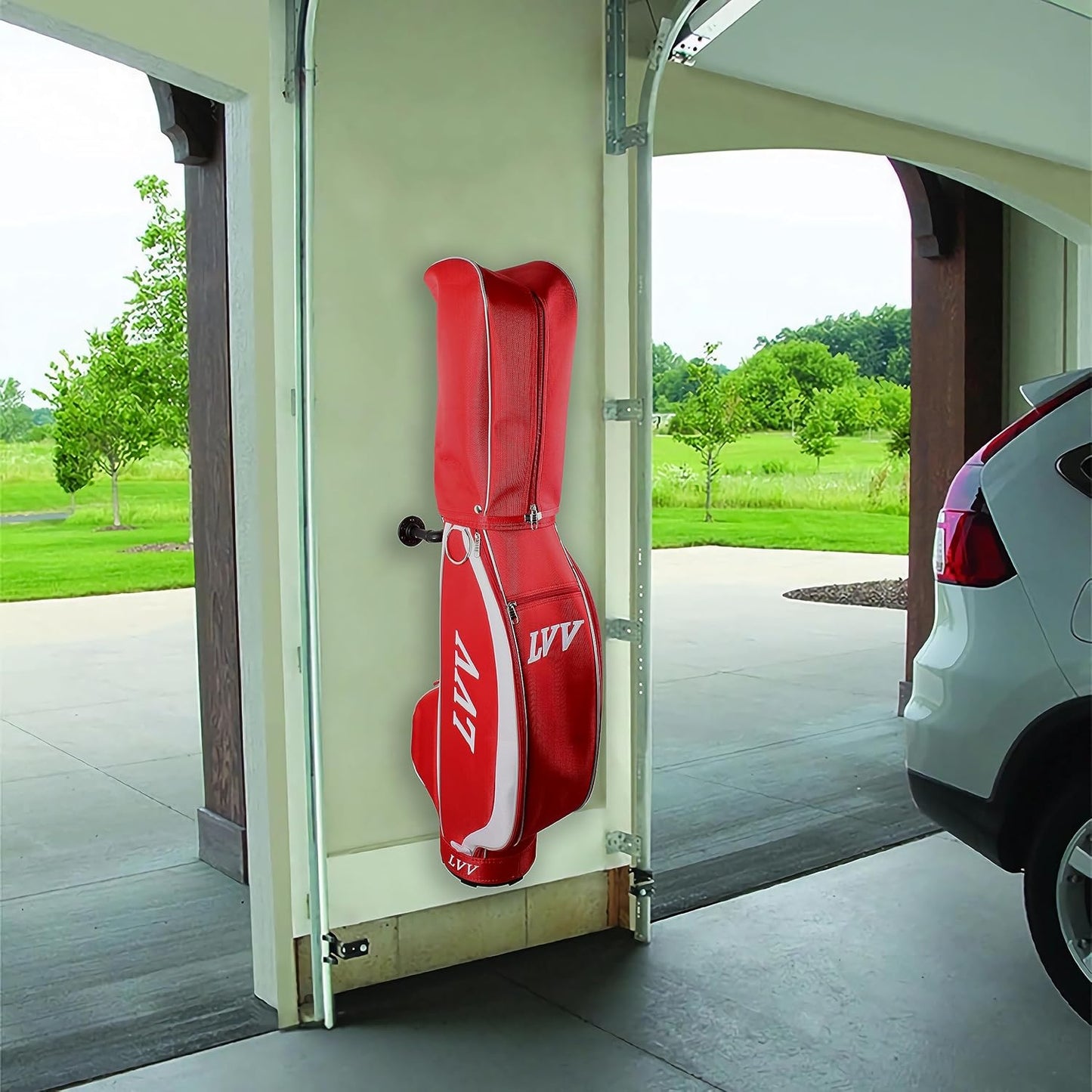 BiJun Golf Bag Organizer, Golf Bag Storage Organizer for Garage Wall Mount Golf Bag Holder Rack Stand Golf Bag Storage Rack Hangers for Storage Space for Garage