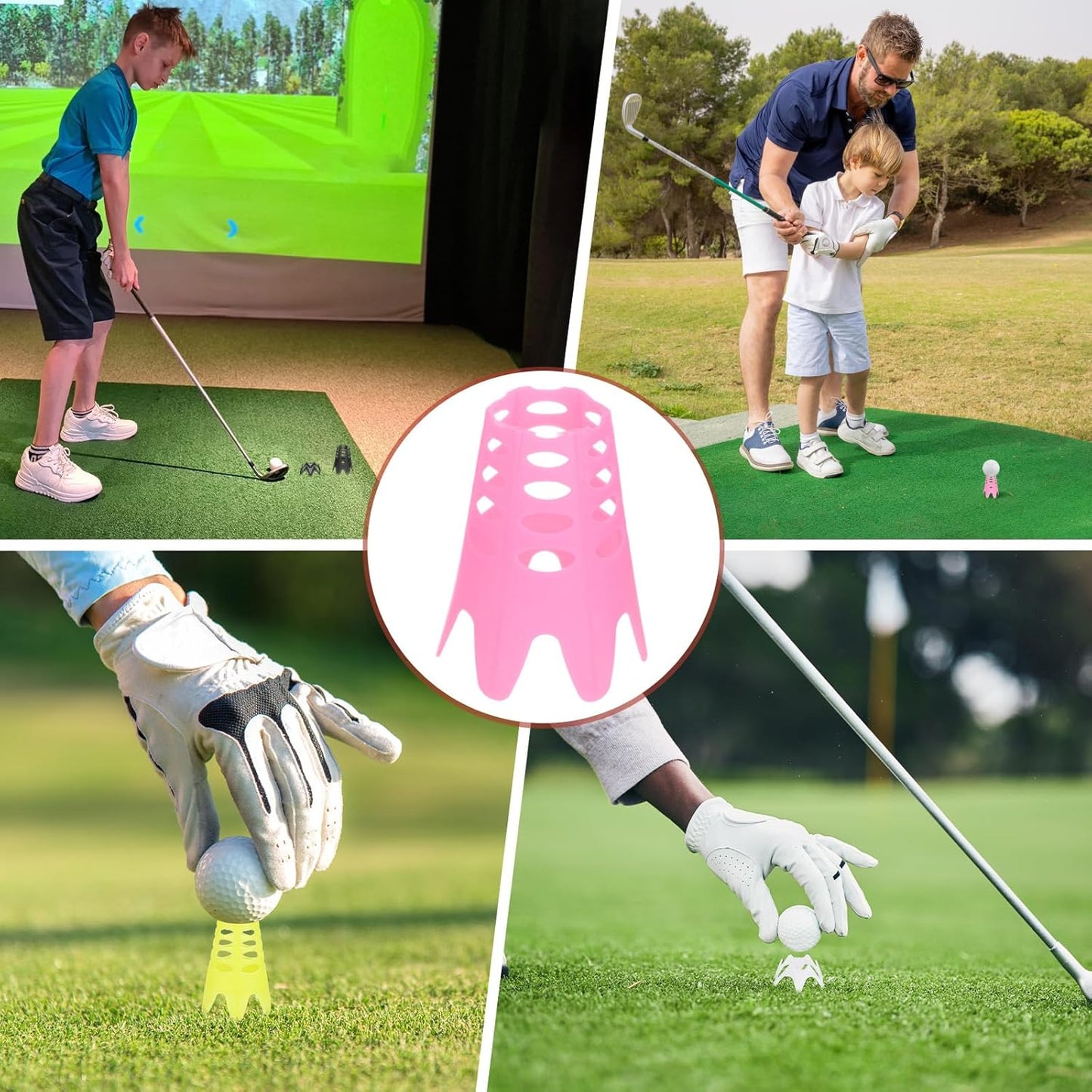 Golf Simulator Tees - Plastic Golf Tees Use for Home & Outdoor & Indoor Driving Range & Winter Turf