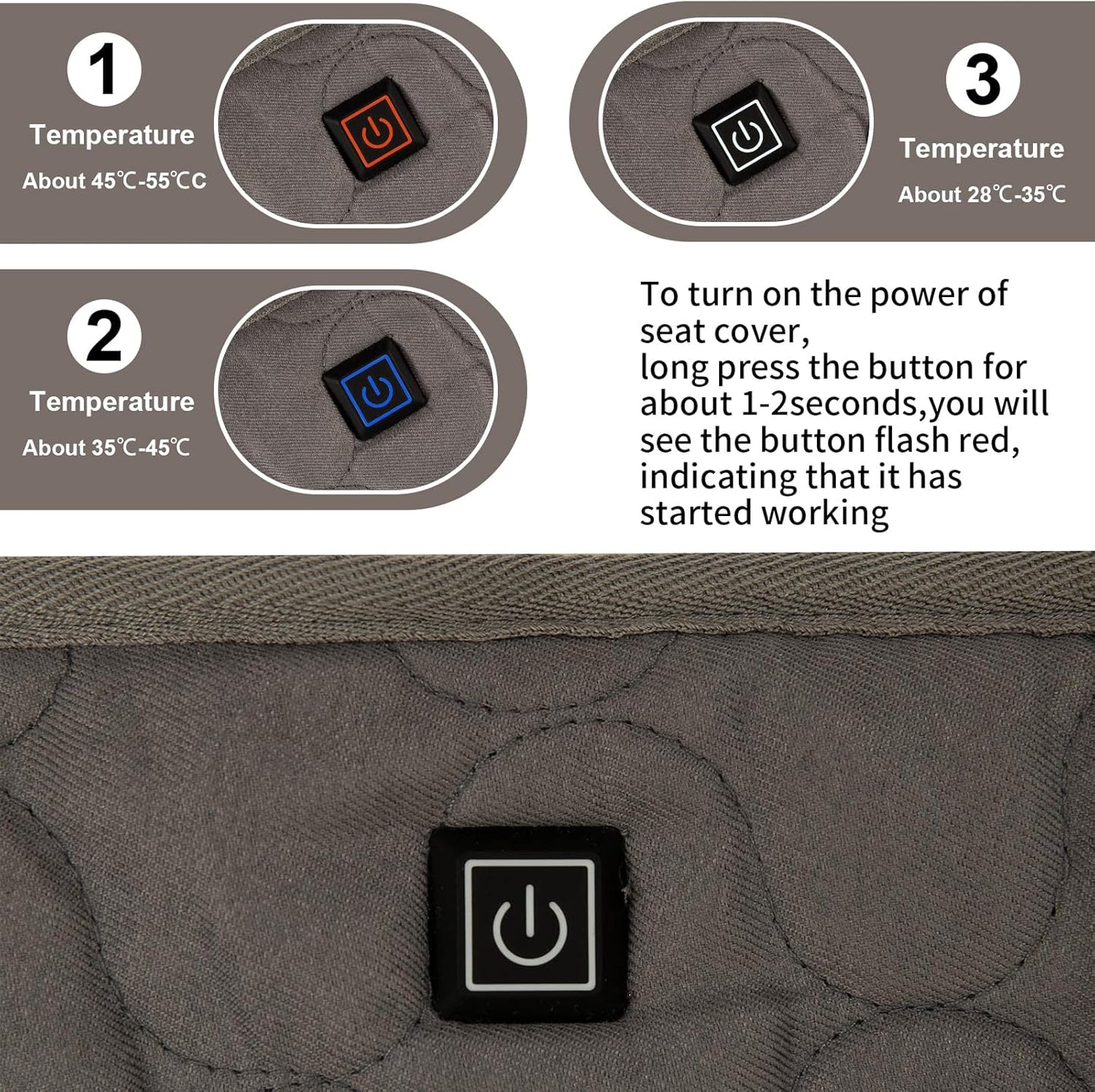 TUYU Heated Golf Cart Seat Cover,Non-Slip Winter Golf Cart Seat Warmer Towel Blanket for 2-Person Seats Club Car, Golf Cart Accessories Gift for Men.52 * 32 inch. Keeps Warm and Clean