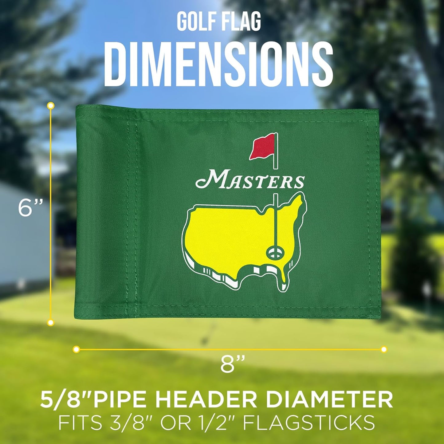 Themed Golf Flag Mini, 8x6 Inch, Double-Sided Silk-Screened, Fade-Resistant 420D Nylon, Ideal for Backyard Practice Putting Green