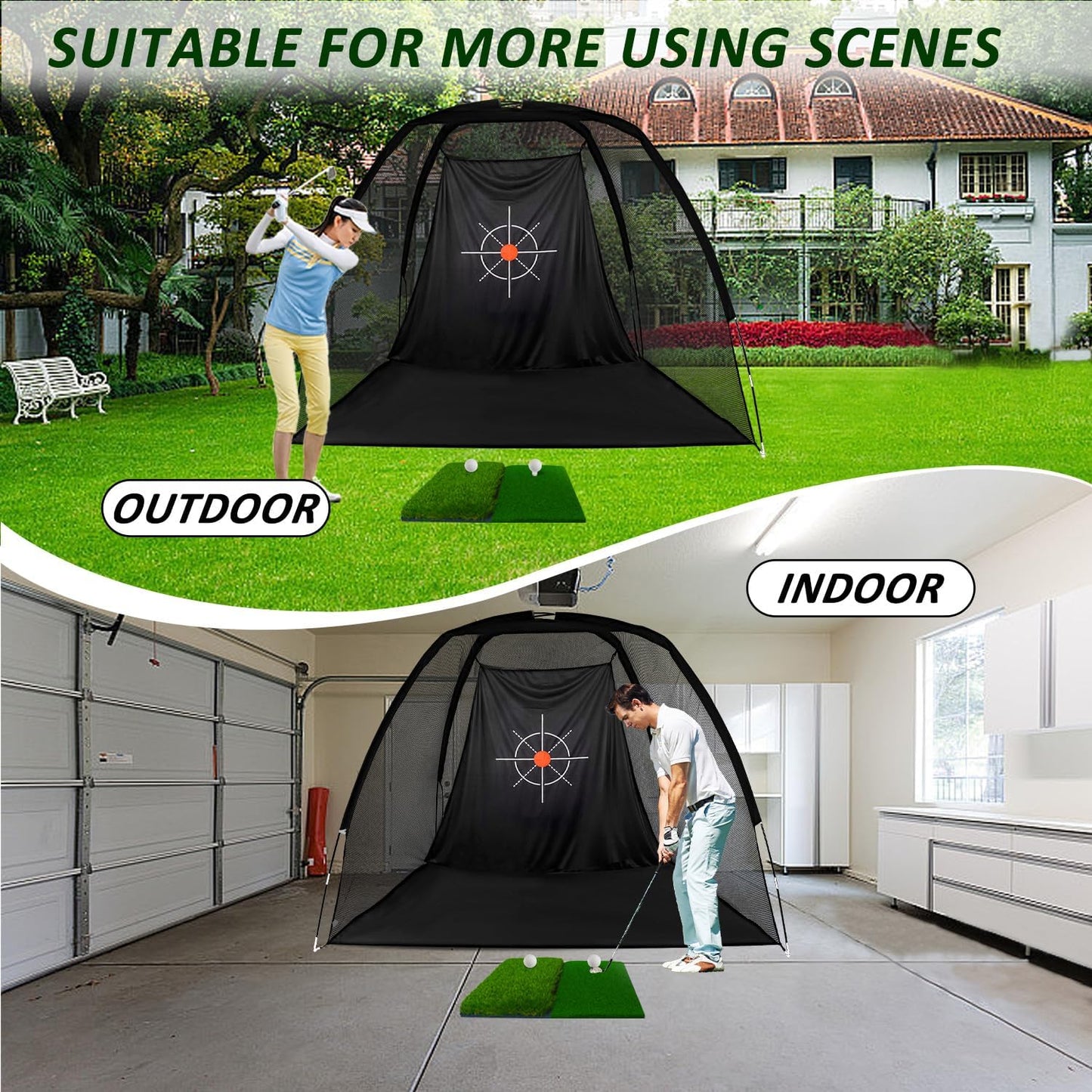 Gagalileo Golf Training Net for Teens & Beginners: with Target Portable for Backyard Indoor Outdoor Hitting Practice