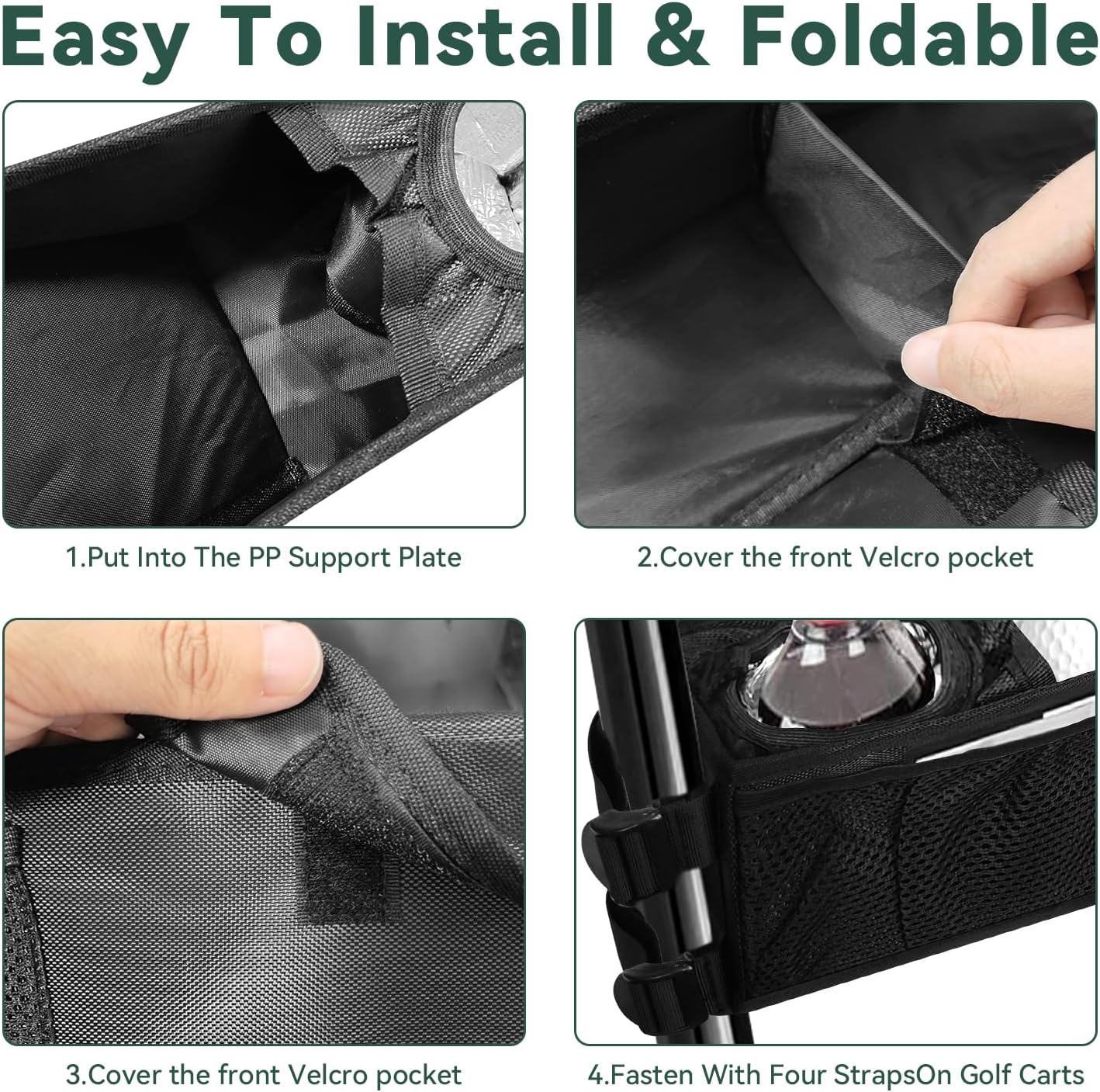 Grekos Golf Cart Inner Storage Tray, Upgraded 1680D Golf Cart Front Storage Basket