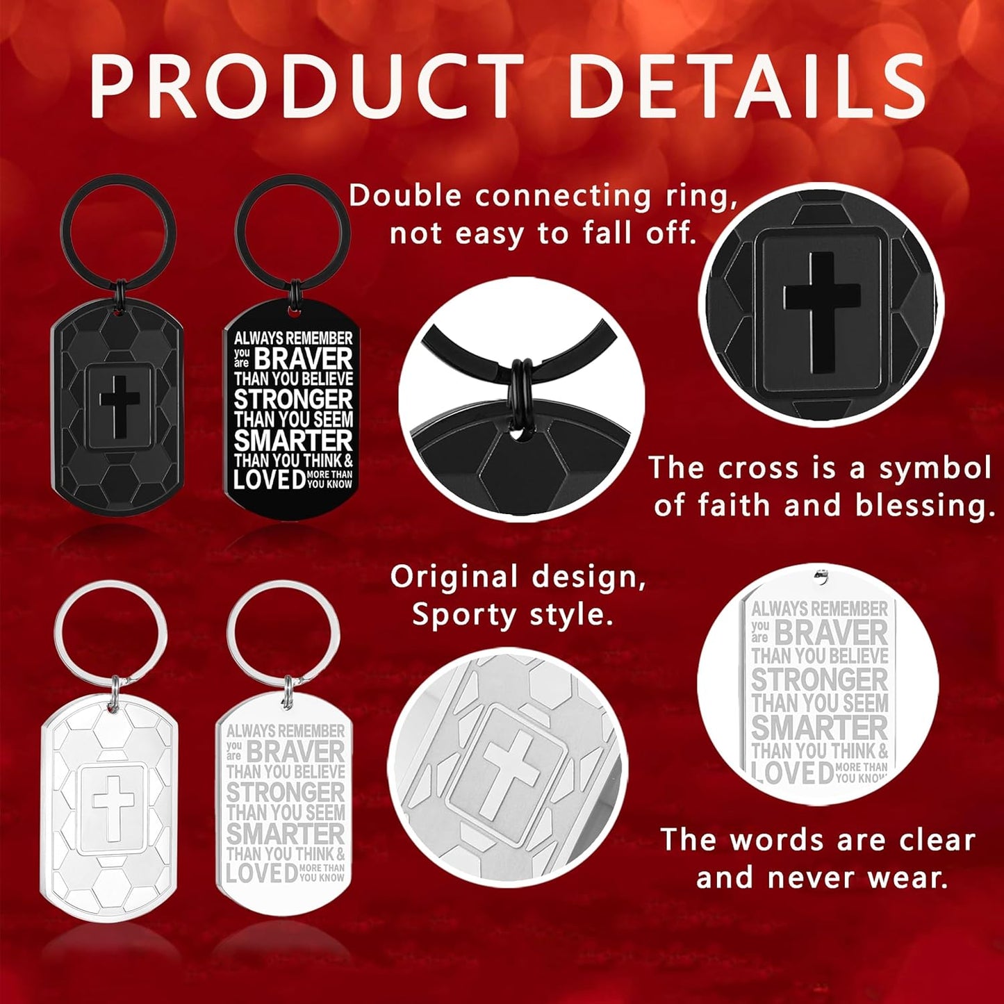 Football/Baseball/Soccer/Basketball Keychain for Men First Communion Baptism Confirmation Mens Gifts