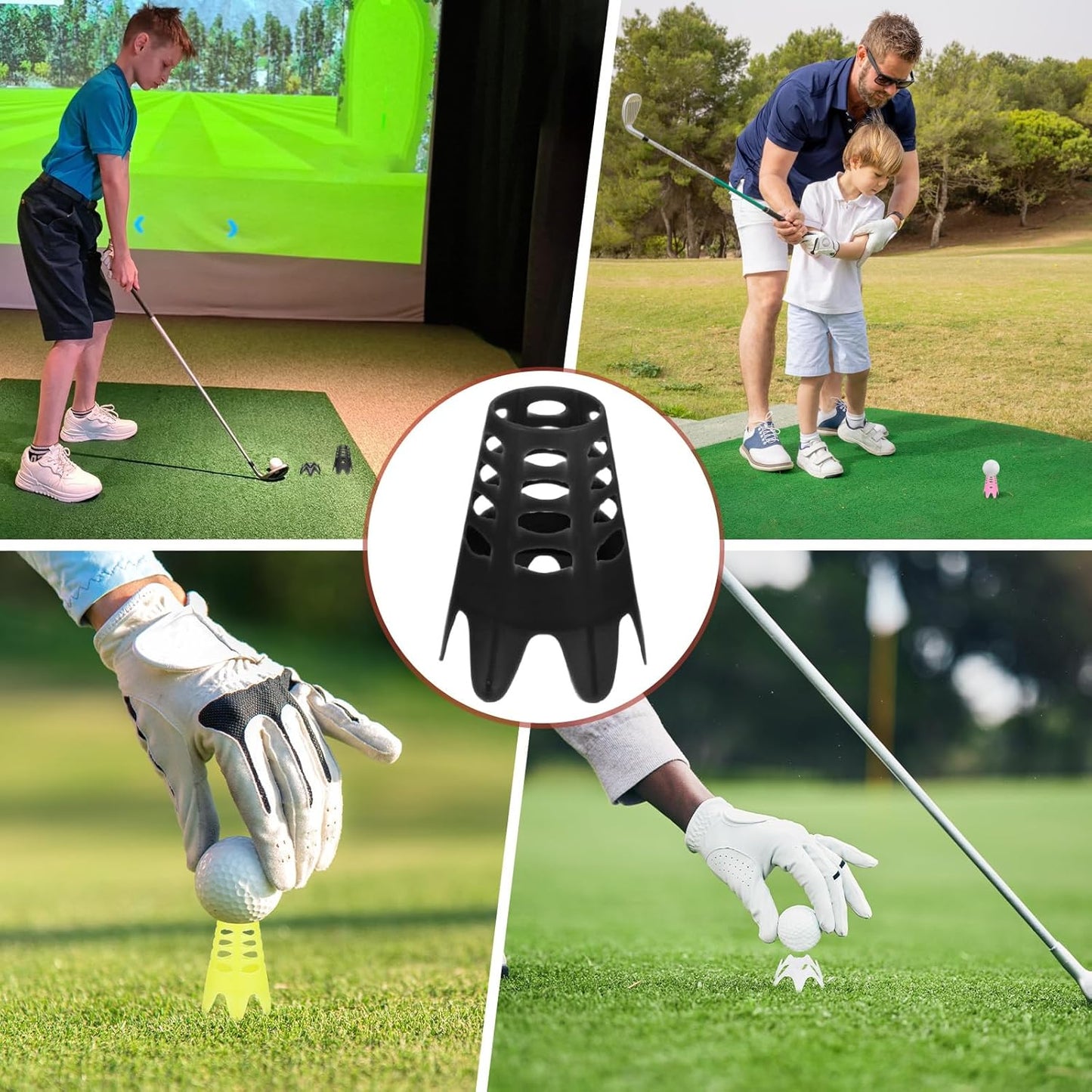 Golf Simulator Tees - Plastic Golf Tees Use for Home & Outdoor & Indoor Driving Range & Winter Turf