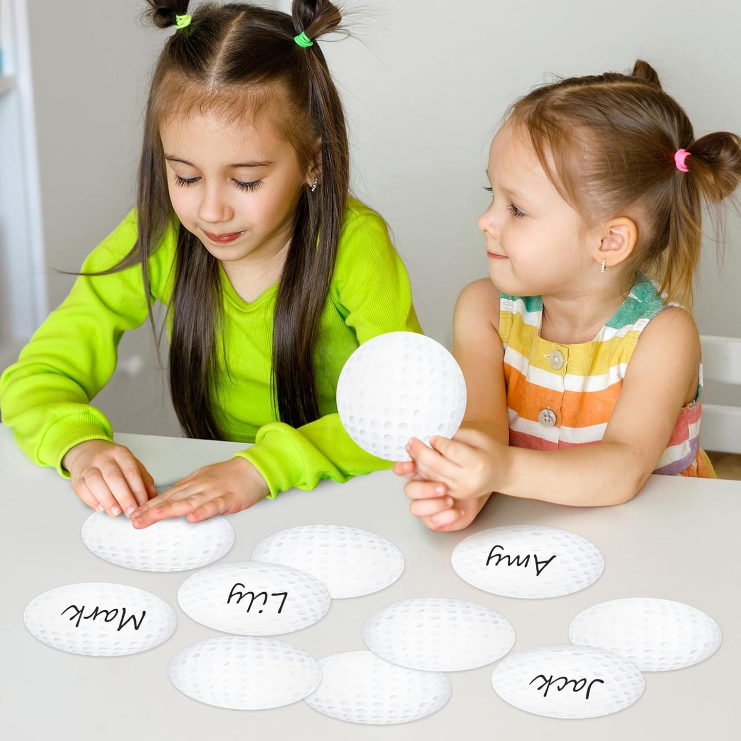 Glitter Golf Cutouts- 100Pcs Sport Ball Cut Outs Bulletin Board Golf Ball Shape DIY Paper Cuts Party Decorations for Sports Theme Par-Tee Time Party Baby Shower Birthday Classroom Game Day Wall Decors