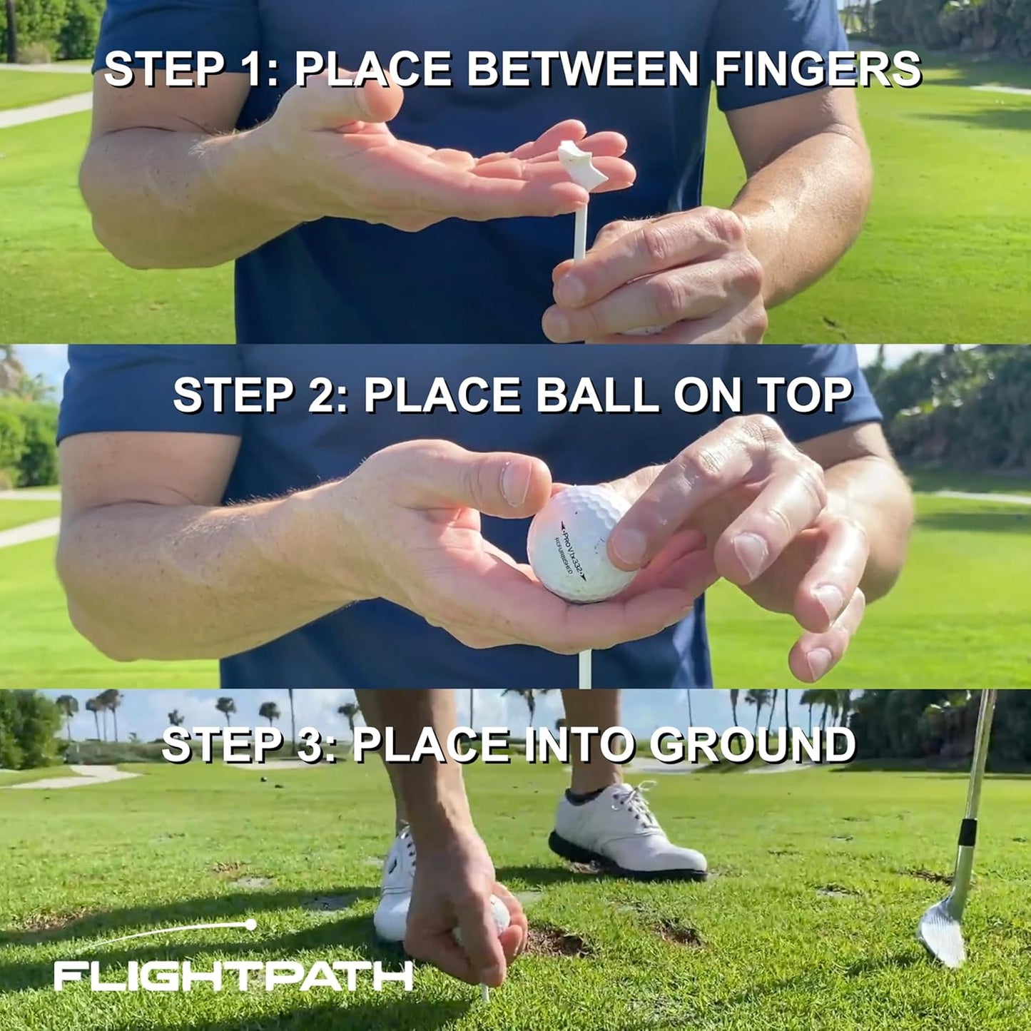 Flightpath Diamond Golf Tees – Patented Design to Reduce Spin for Long, Straight Drives – Low-Friction Long Tees, Robotically Tested for Ball Spin – USGA Approved Performance