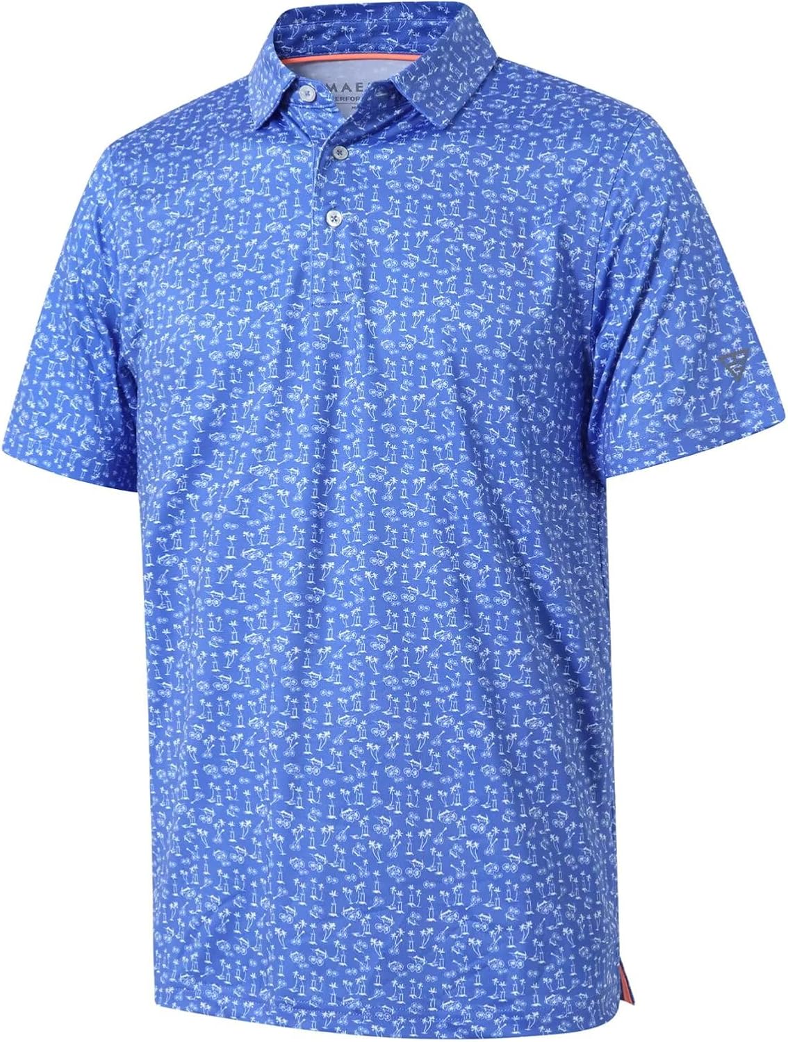 Golf Shirts for Men Dry Fit Short Sleeve Print Performance Moisture Wicking Polo Shirt