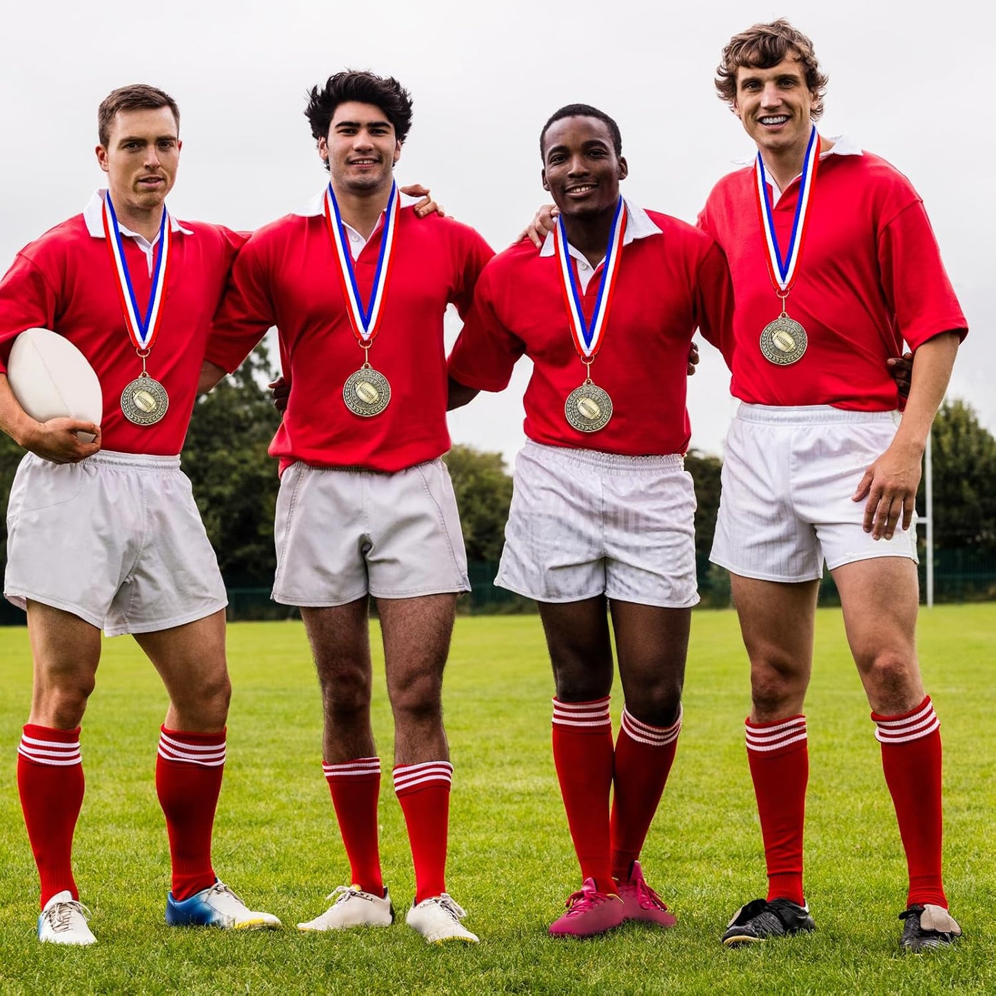 Remuuly 30 Pcs Gold Medals Bulk 2'' Basketball Soccer Baseball Volleyball Football Lacrosse Kickball Cheer Bowling Trophy Medals for Awards for Sports Participation Winner Gift