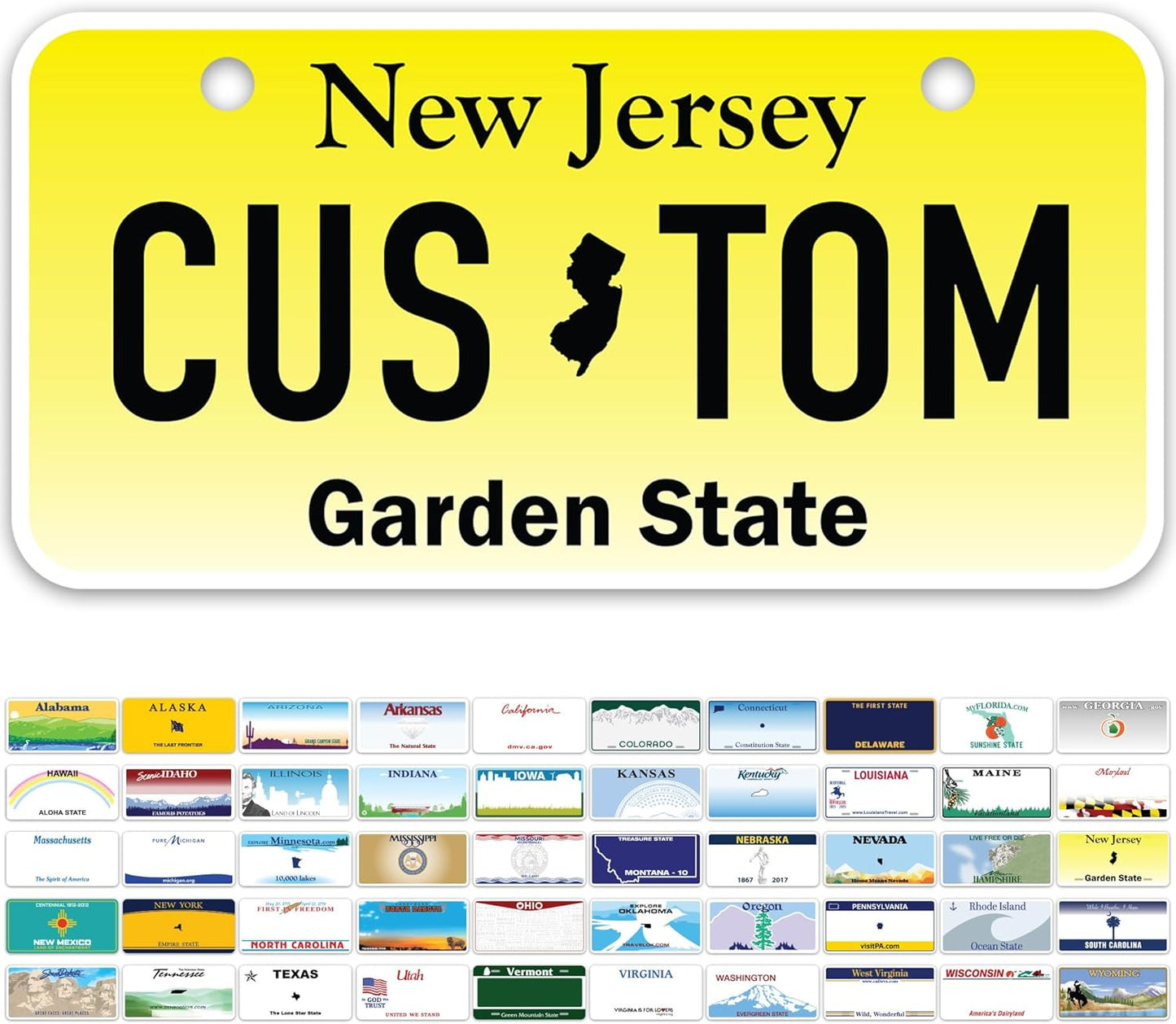 Mini License Plates, Personalized License Plates, Custom for Car, Bikes, ATV, Kids Car, Golf Cart, Jeep, 2x4 Inch, Rust-Free Fade Resistant Aluminum, USA Made by My Sign Center (New Jersey)