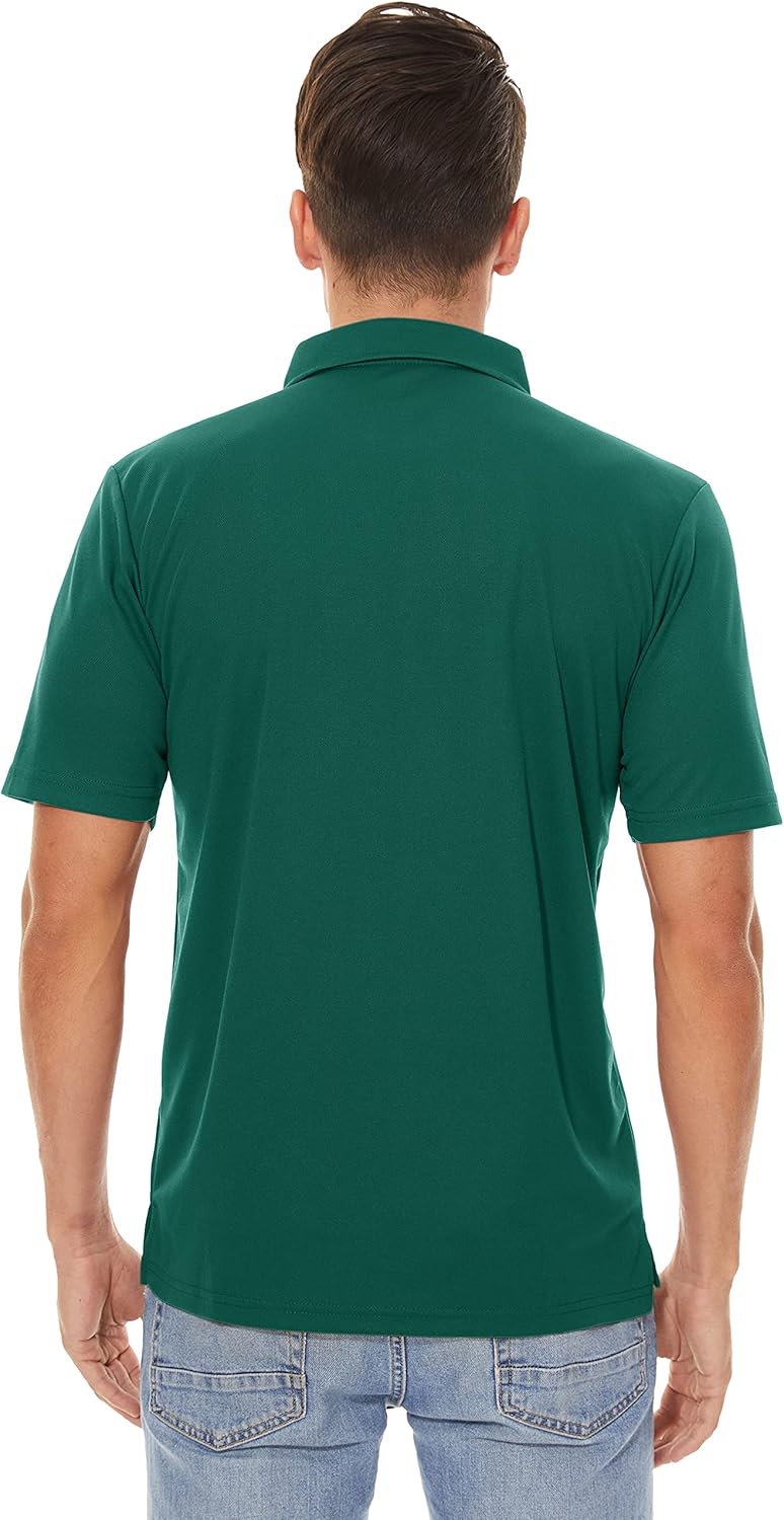 MAGCOMSEN Men's Polo Shirts 3 Buttons Casual Work T Shirts Quick Dry Short Sleeve Golf Shirt Pique Jersey Outdoor Performance