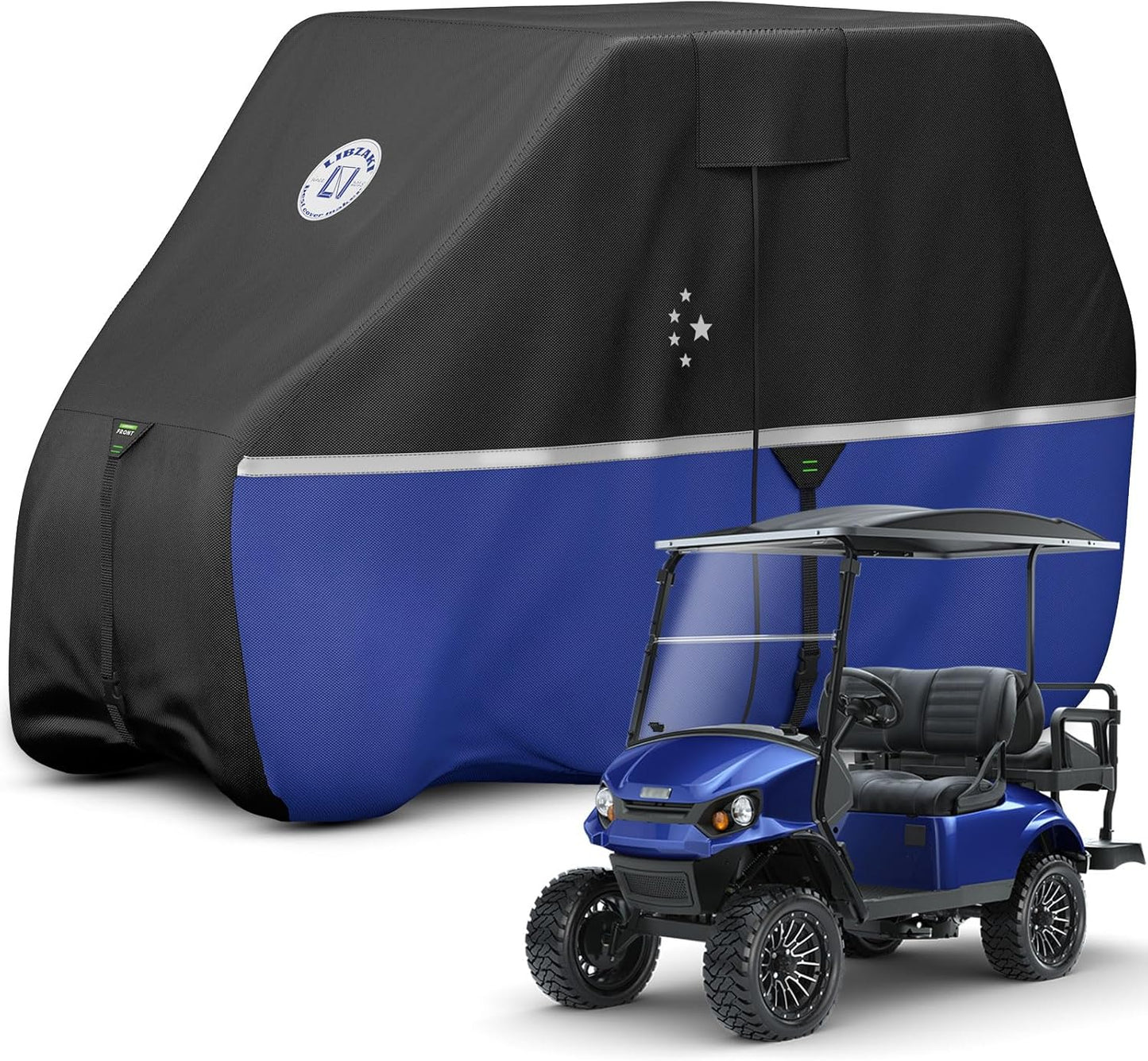 Waterproof Golf Cart Cover, Heavy Duty Marine Grade Fabric, Universal Fits for Most Brand 2/2+2/4+2 Passengers Yamaha, Honda, Club Car, EZGO Golf Cart