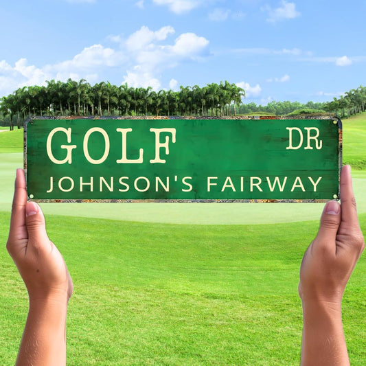 Personalized Golf Metal Sign, Vintage Country Club Villa Decor, Custom Metal Sign with Name, Personalized Golf Wall Decor for Club Garage Bar, 19th Hole Wall Art, Gifts for Golfers Dad Father Husband