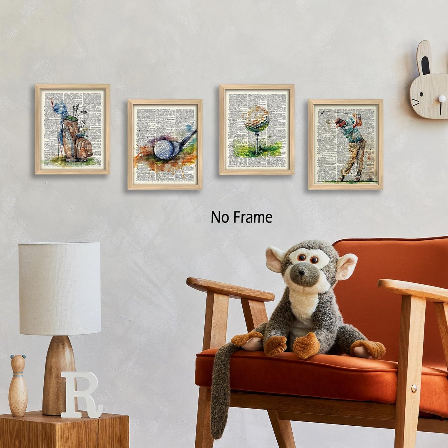 KSDUT Retro Golf Wall Decor Art Set of 4 - Vintage Artwork Poster Prints Gym Club Wall Decor Golf Gifts Wall Art for Office Games Sports Room Decorations - 8"x10" Unframed