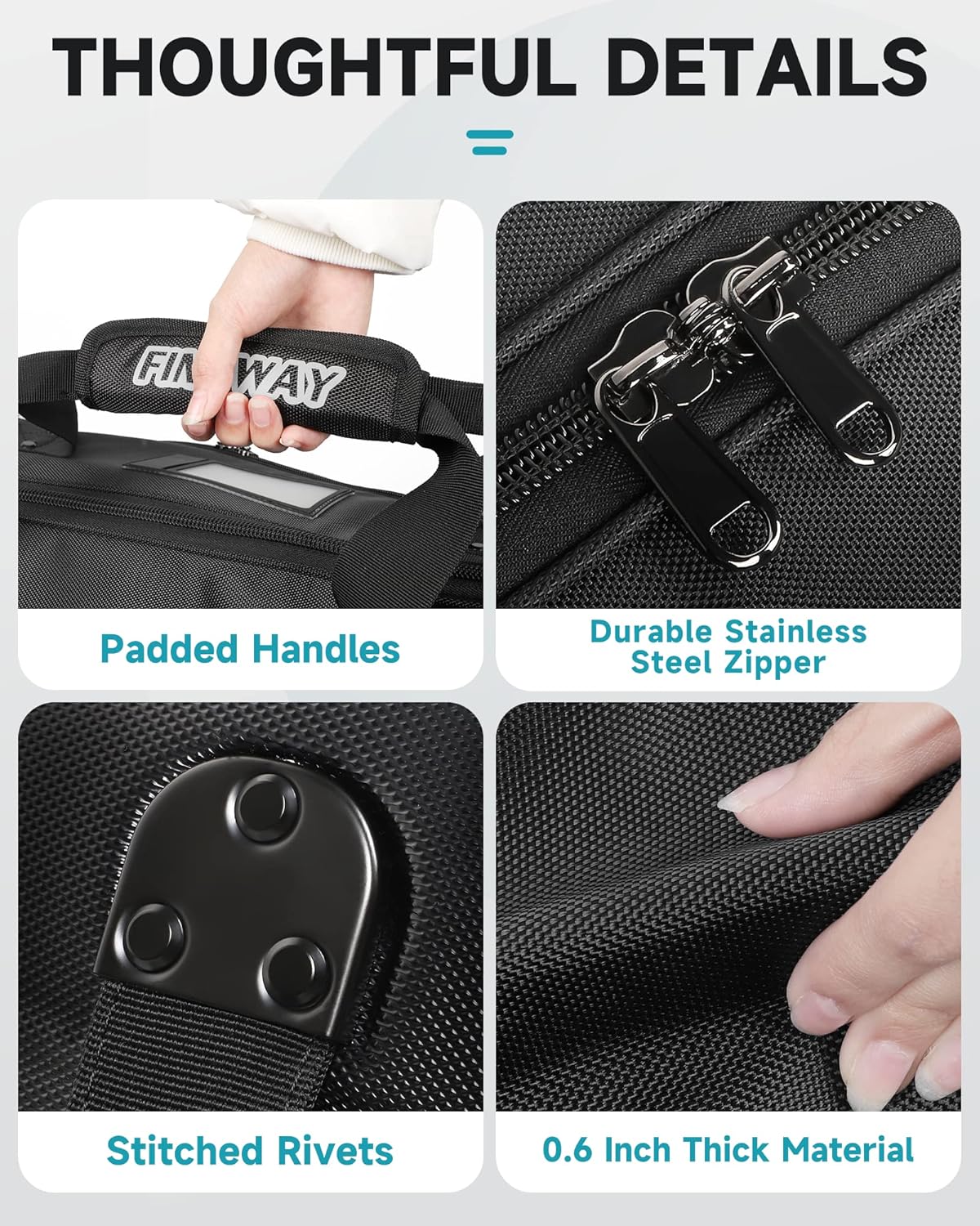 Findway Golf Travel Bags for Airlines with Wheels and ABS Hard Case Top, Protect Your Clubs, Waterproof 1680D Oxford Fabric and Oversize Tank Wheels, Lightweight and Easy to Maneuver