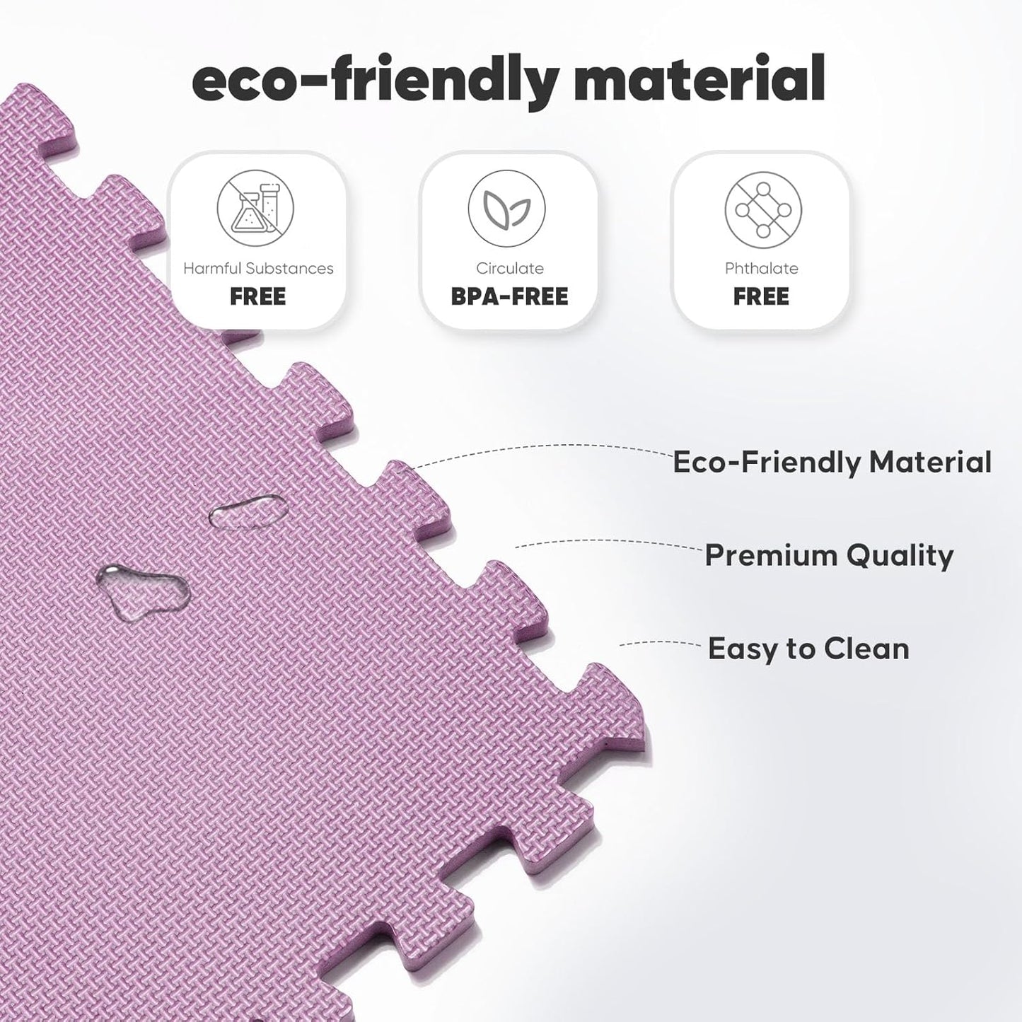 Home Gym Mat, Puzzle Exercise Mat, EVA Interlocking Foam Floor Tiles for Home Workout Equipment and Kids' Play Areas - Blue, 24 in x 24 in x ½ in - (Pink, 32 Pack(128 SQ FT))