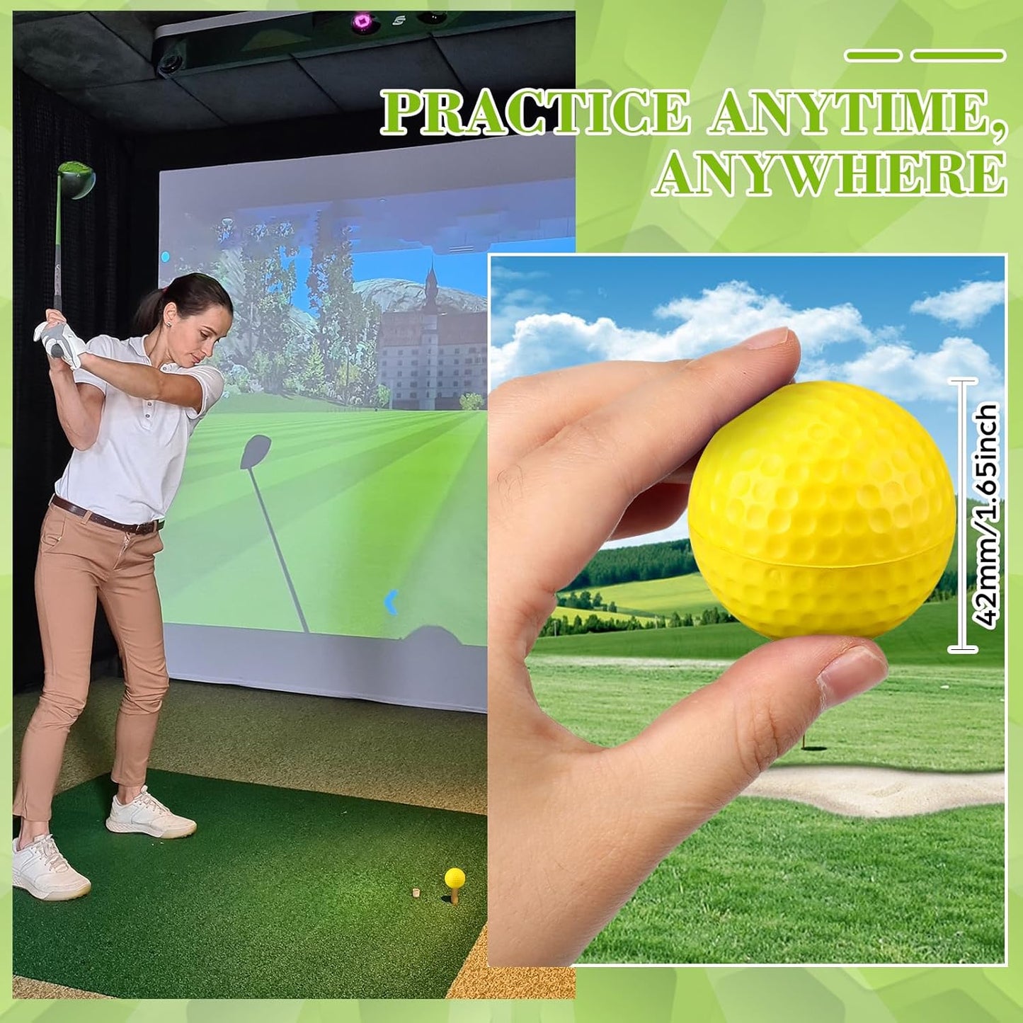 12 Pcs Foam Golf Practice Balls Soft Foam Balls for Golf Practice Realistic Feel and Flight Sport Training