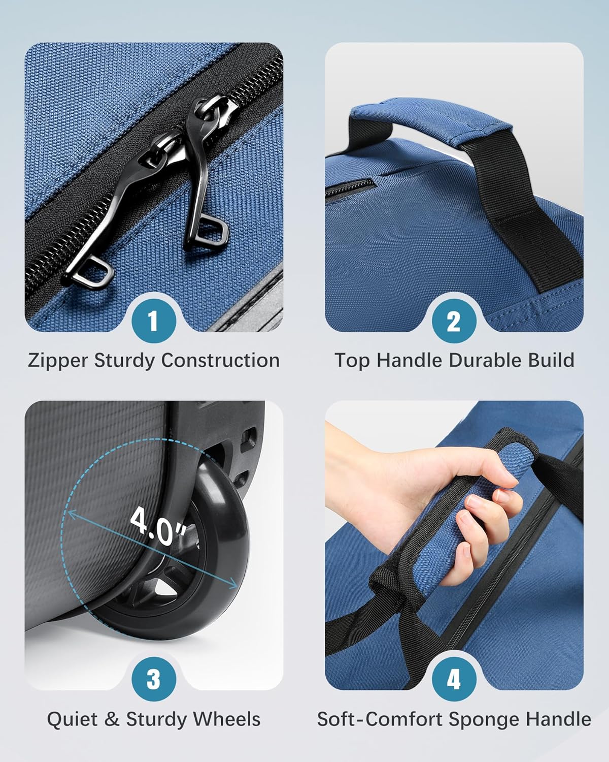 Golf Travel Bags for Airlines with Wheels, Soft-Sided 900D Oxford Cover, Padded Club Protection, Universal Fit Golf Gifts for Men and Women