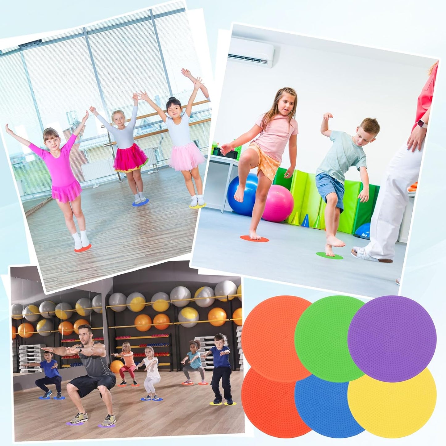 PATIKIL 9 Inch Poly Spot Markers, 12Pcs Non Slip Rubber Floor Dots with Storage Bag Flat Agility Cones for Sports Training Basketball Football