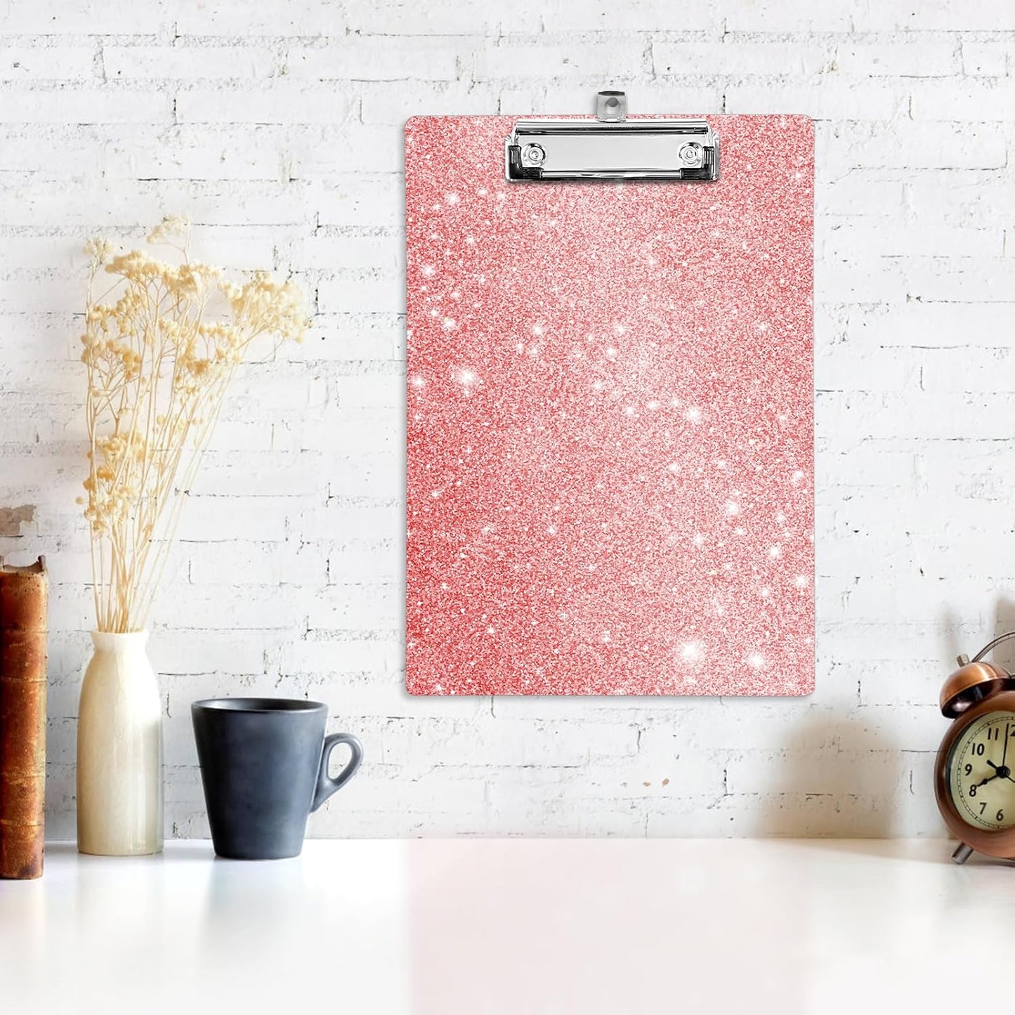 Plastic A4 Clipboards, Cute Fashion Clipboard Decorative, 12.2" x 8.7" Standard A4 Size Clipboards, Plastic Acrylic Clipboard for Teacher, Social Worker, Students,Women, Office Supplies (Flash Pink)