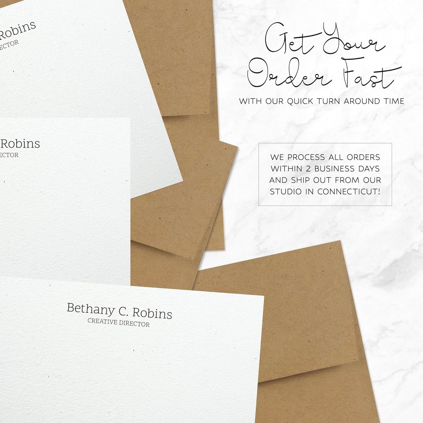 Personalized Note Cards – Custom Flat Stationery Set with Name – Personalized Thank You Cards – Elegant Personalized Stationery for Women (Bethany Robins)