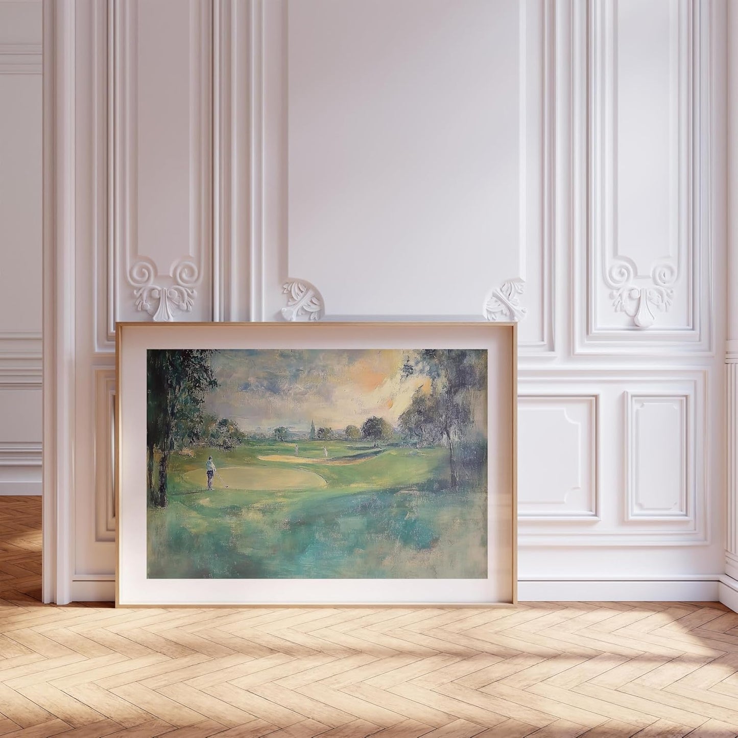 Vintage Golf Course Premium Giclee Fine Art Prints - Antique Style Golf Course Painting Posters, Golf Wall Art, Aesthetic Golfing Poster for Home Office Decor, Ready to Frame