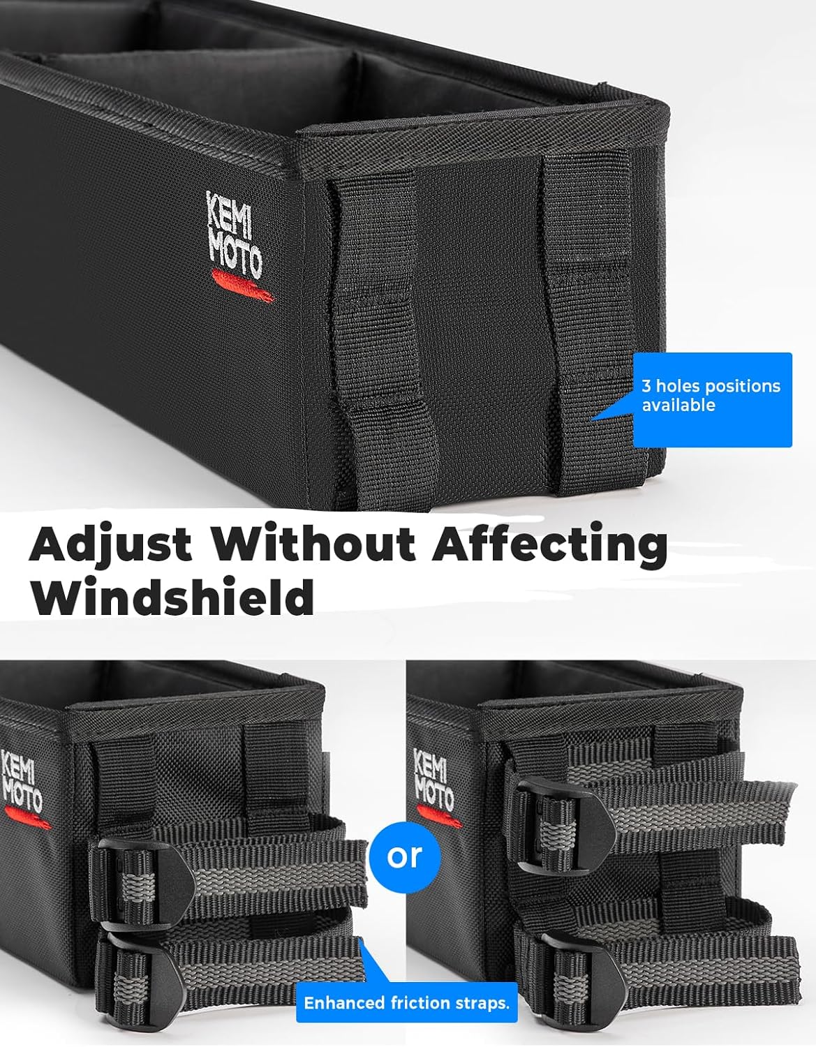 KEMIMOTO Golf Cart Inner Front Storage Basket No Drilling Golf Cart Organizer Foldable Universal Compatible with EZGO Drive Club Car Kandi Electric Golf Carts, 1680D Golf Cart Caddy Organizer, Black